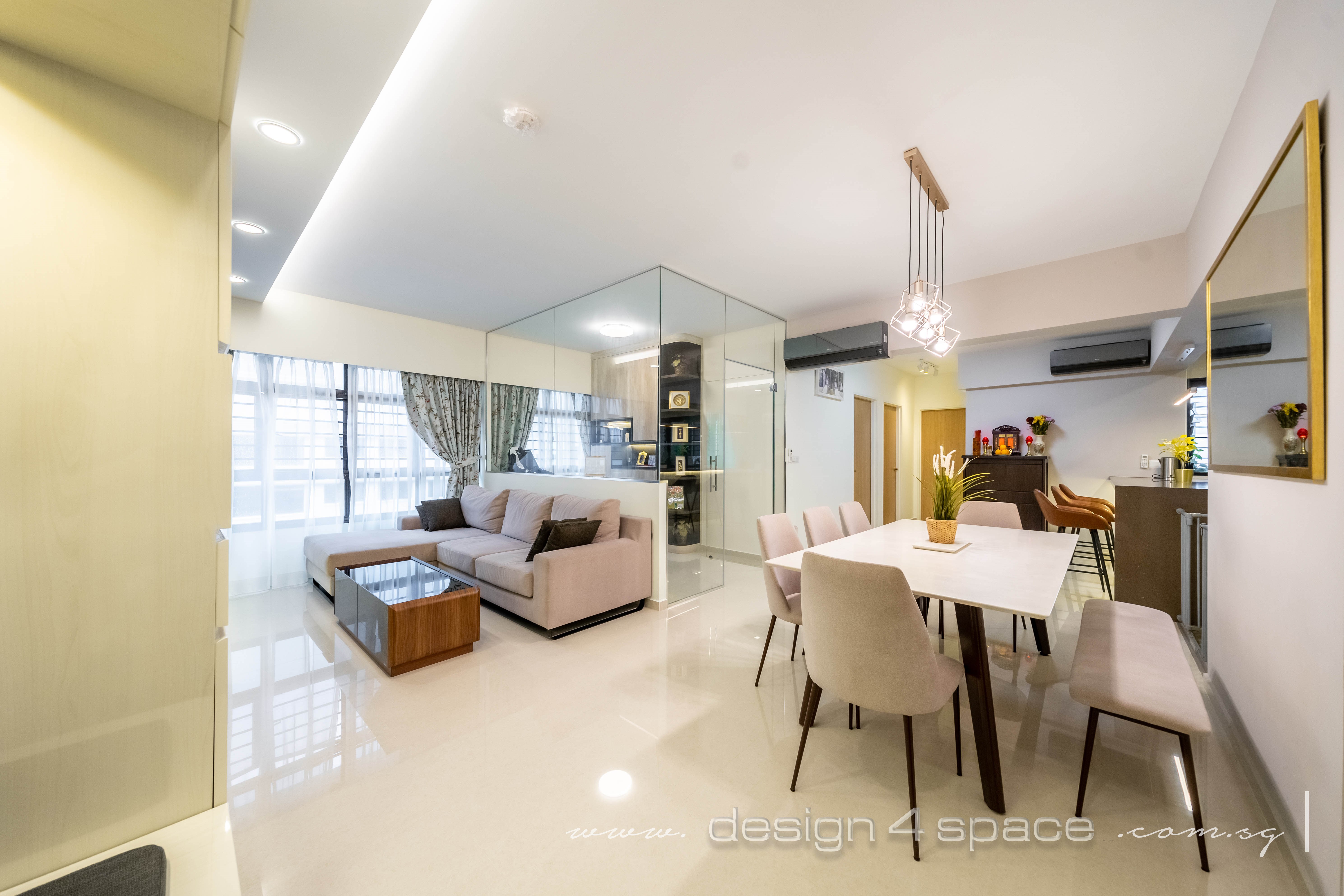 Contemporary, Modern Design - Living Room - HDB 5 Room - Design by Design 4 Space Pte Ltd