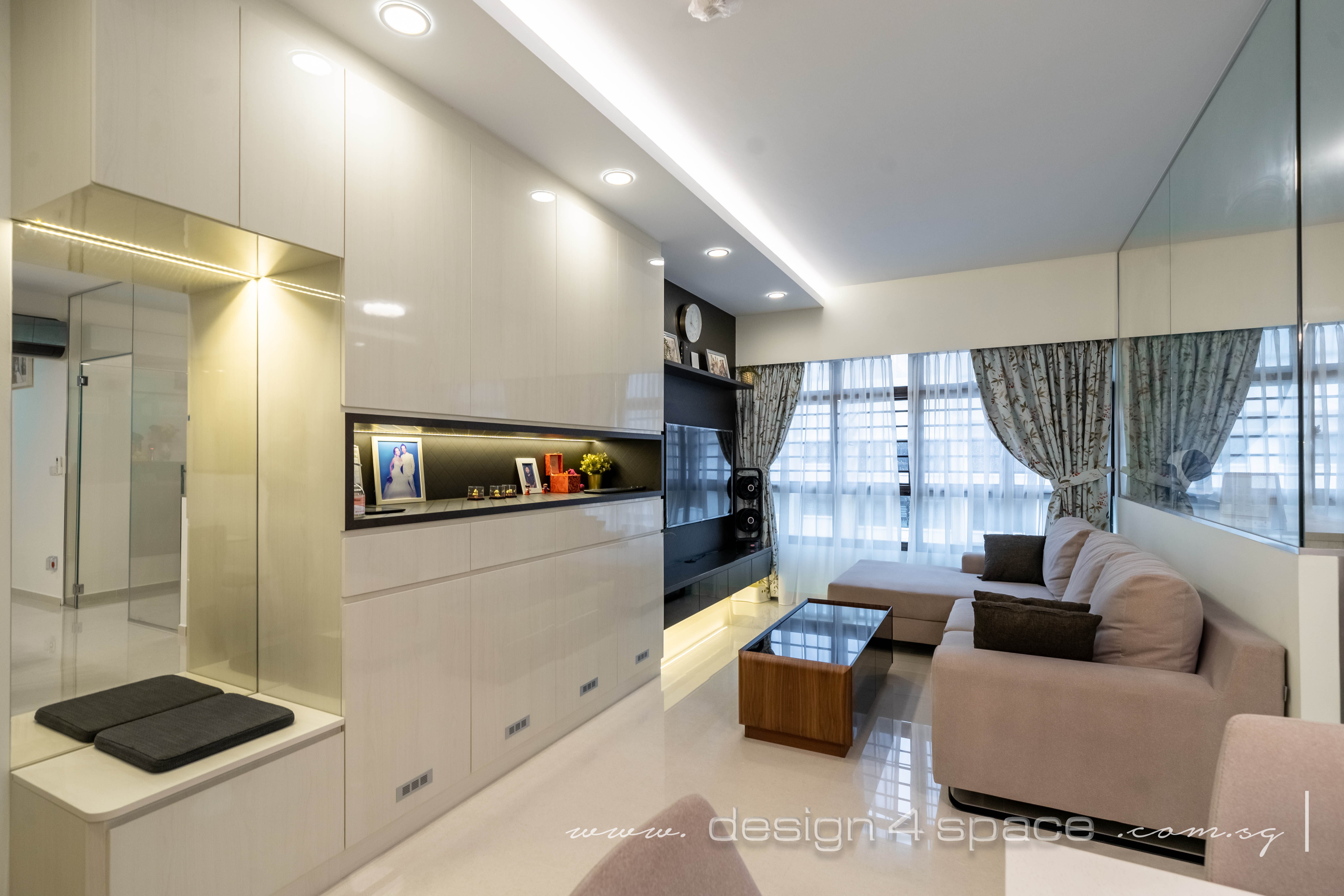 Contemporary, Modern Design - Living Room - HDB 5 Room - Design by Design 4 Space Pte Ltd