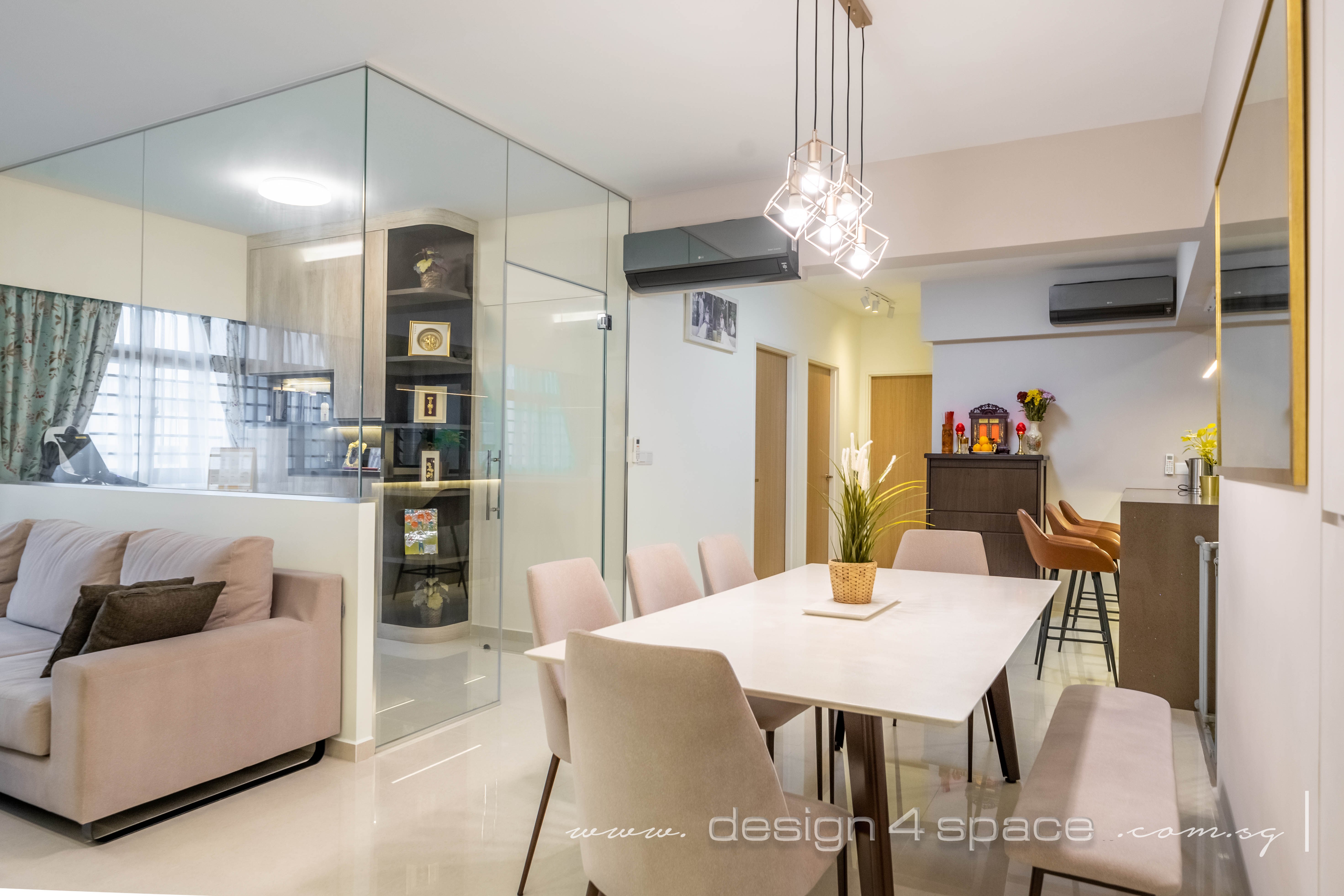 Contemporary, Modern Design - Dining Room - HDB 5 Room - Design by Design 4 Space Pte Ltd