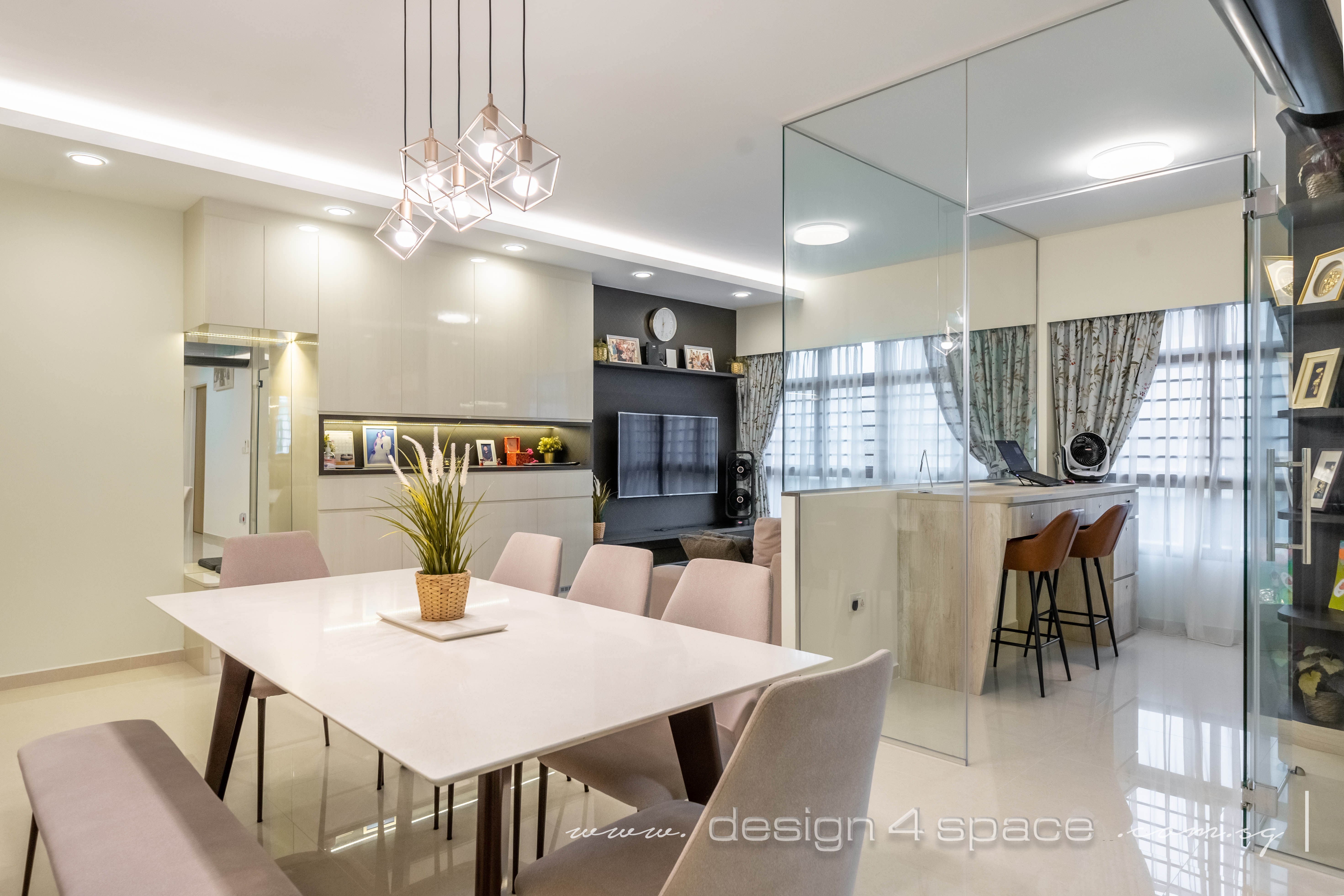 Contemporary, Modern Design - Dining Room - HDB 5 Room - Design by Design 4 Space Pte Ltd