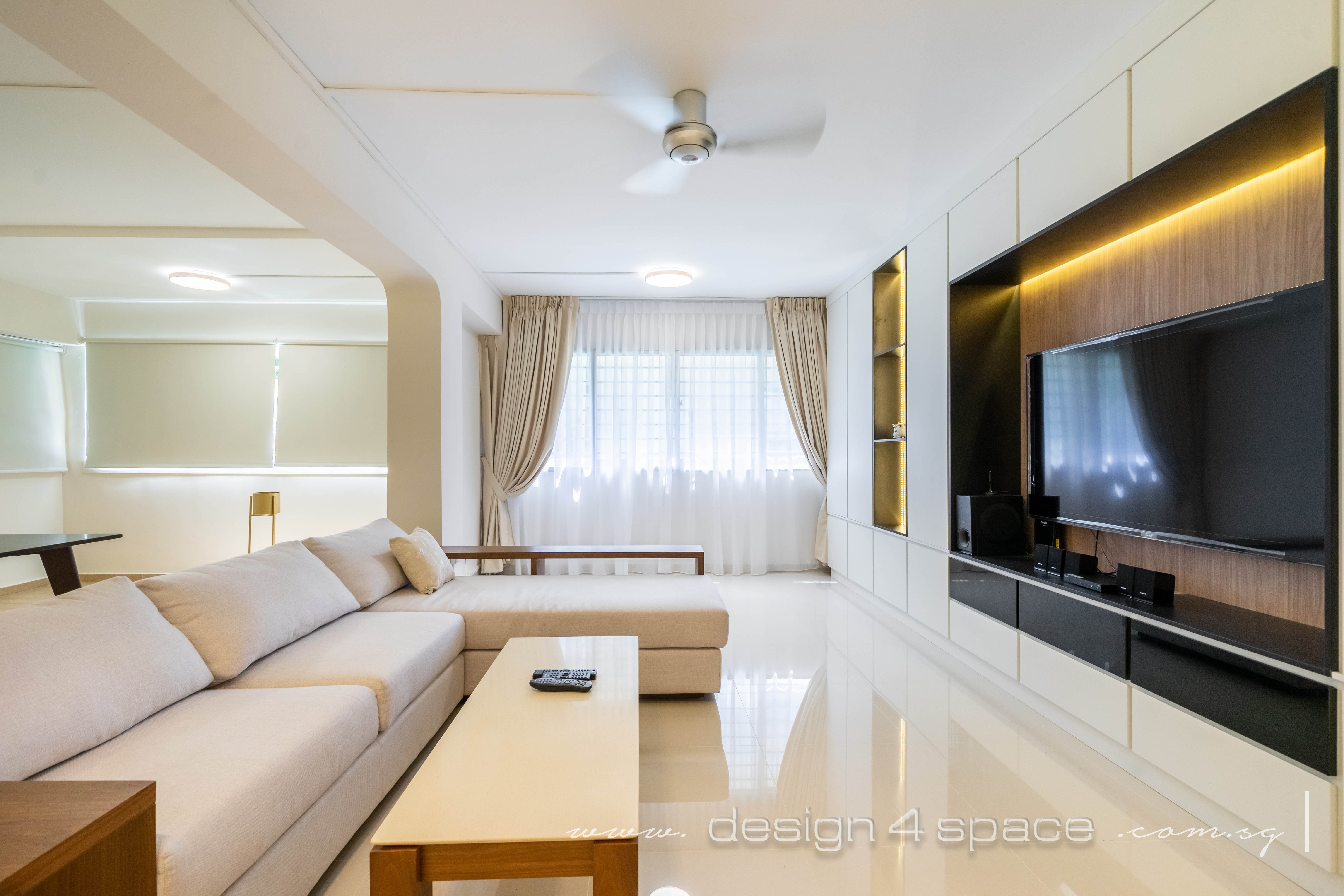 Contemporary, Modern Design - Living Room - HDB Executive Apartment - Design by Design 4 Space Pte Ltd