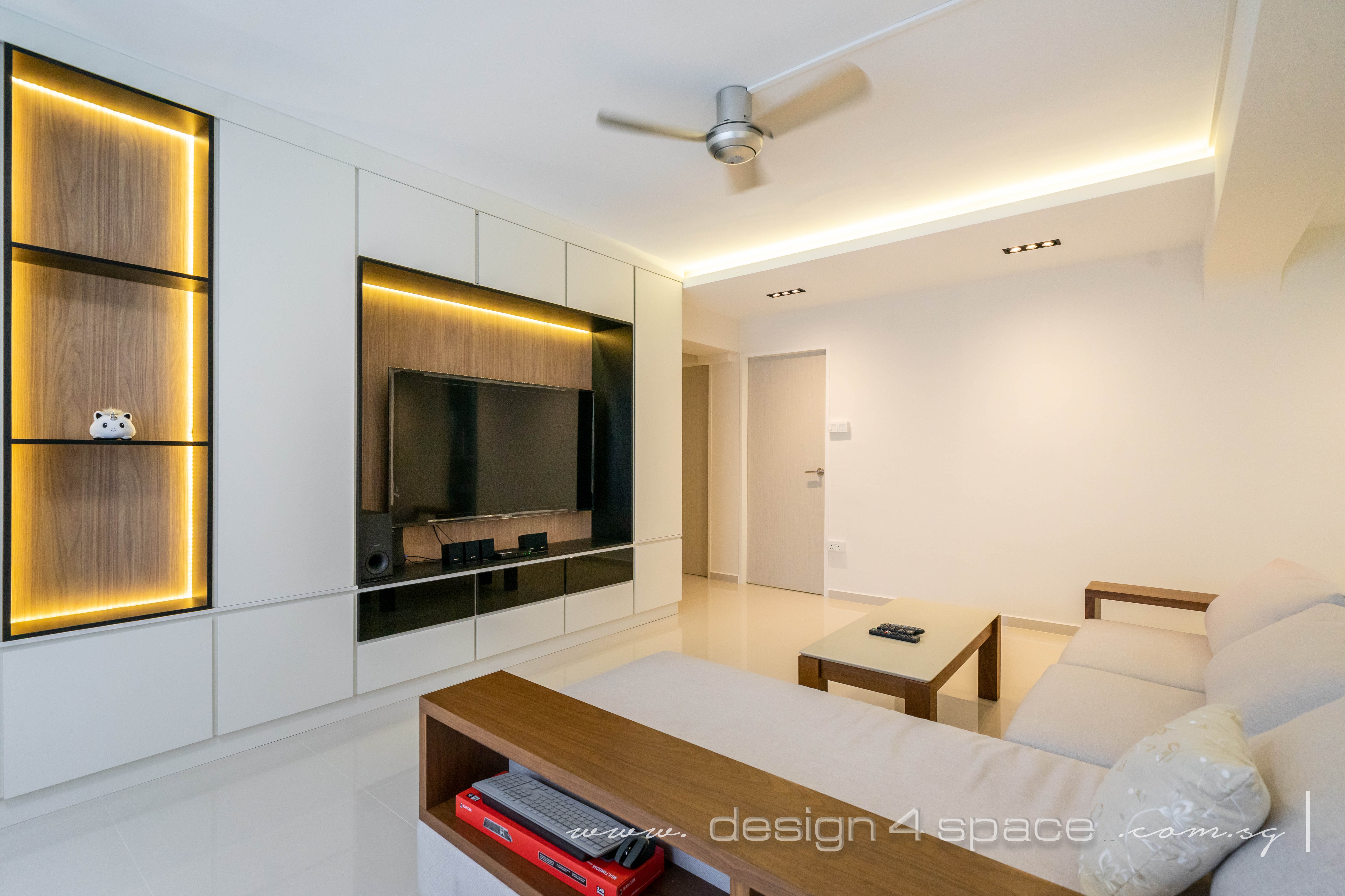 Contemporary, Modern Design - Living Room - HDB Executive Apartment - Design by Design 4 Space Pte Ltd