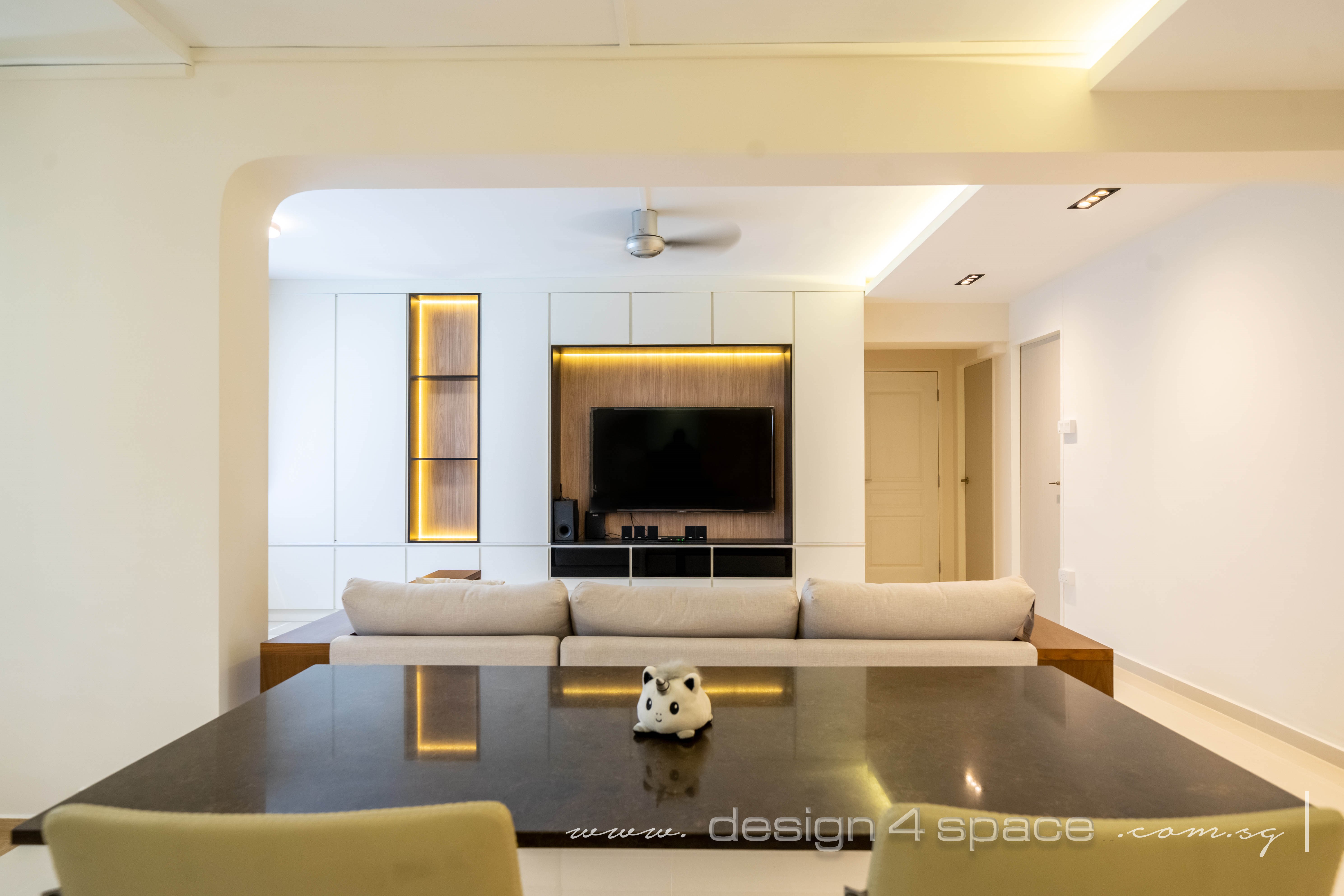 Contemporary, Modern Design - Living Room - HDB Executive Apartment - Design by Design 4 Space Pte Ltd