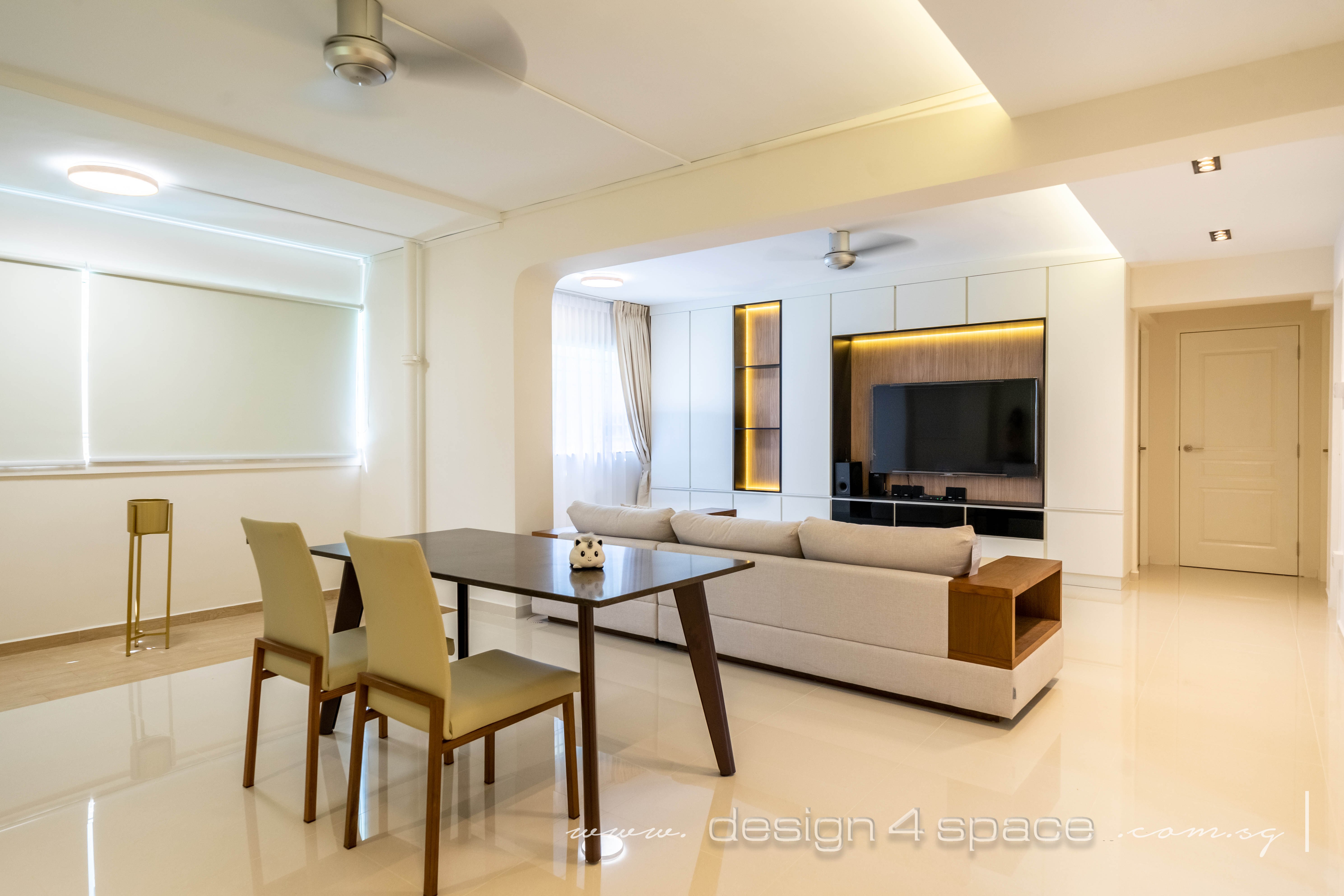 Contemporary, Modern Design - Living Room - HDB Executive Apartment - Design by Design 4 Space Pte Ltd