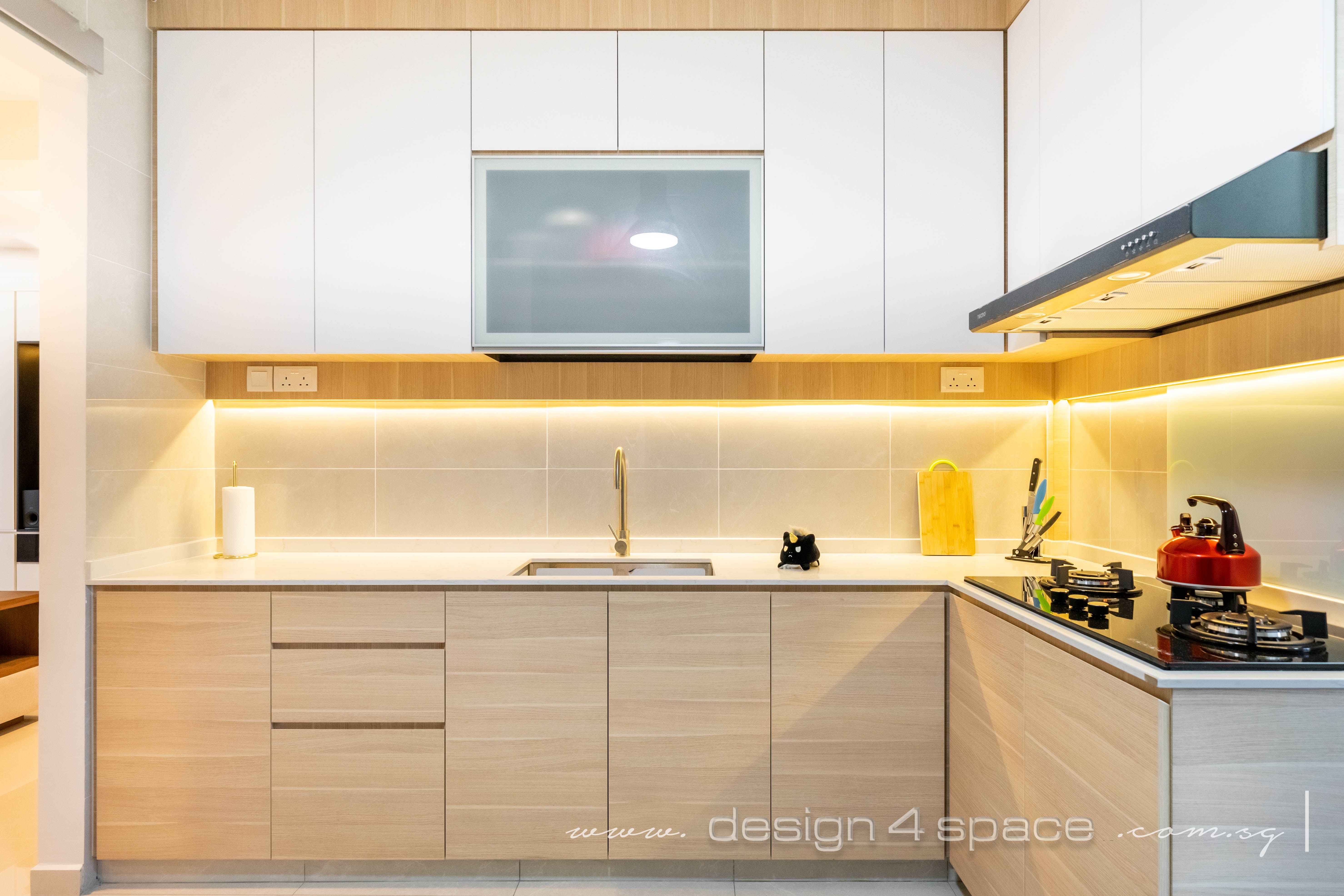 Contemporary, Modern Design - Kitchen - HDB Executive Apartment - Design by Design 4 Space Pte Ltd