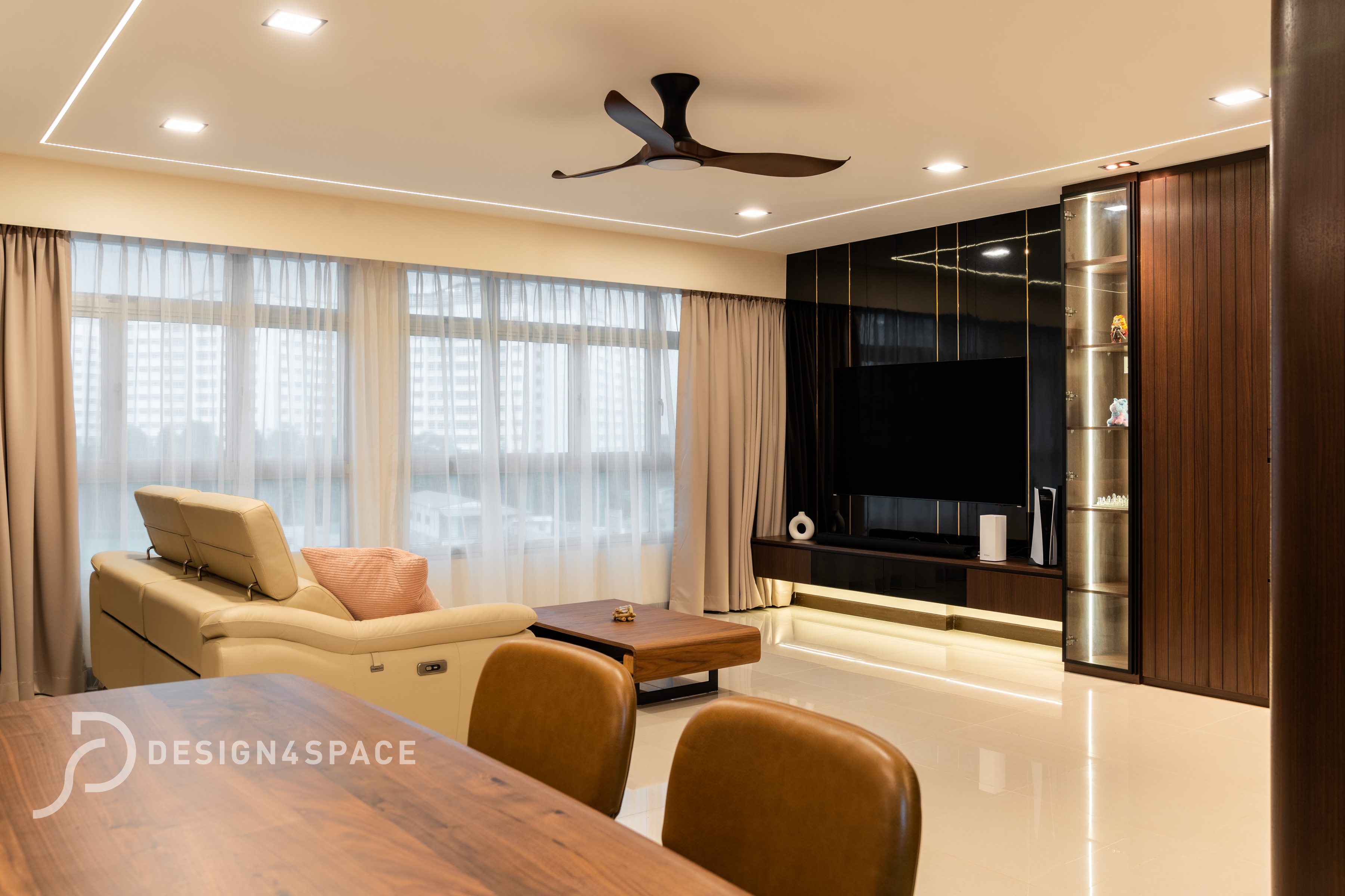 Contemporary, Modern Design - Living Room - HDB 5 Room - Design by Design 4 Space Pte Ltd