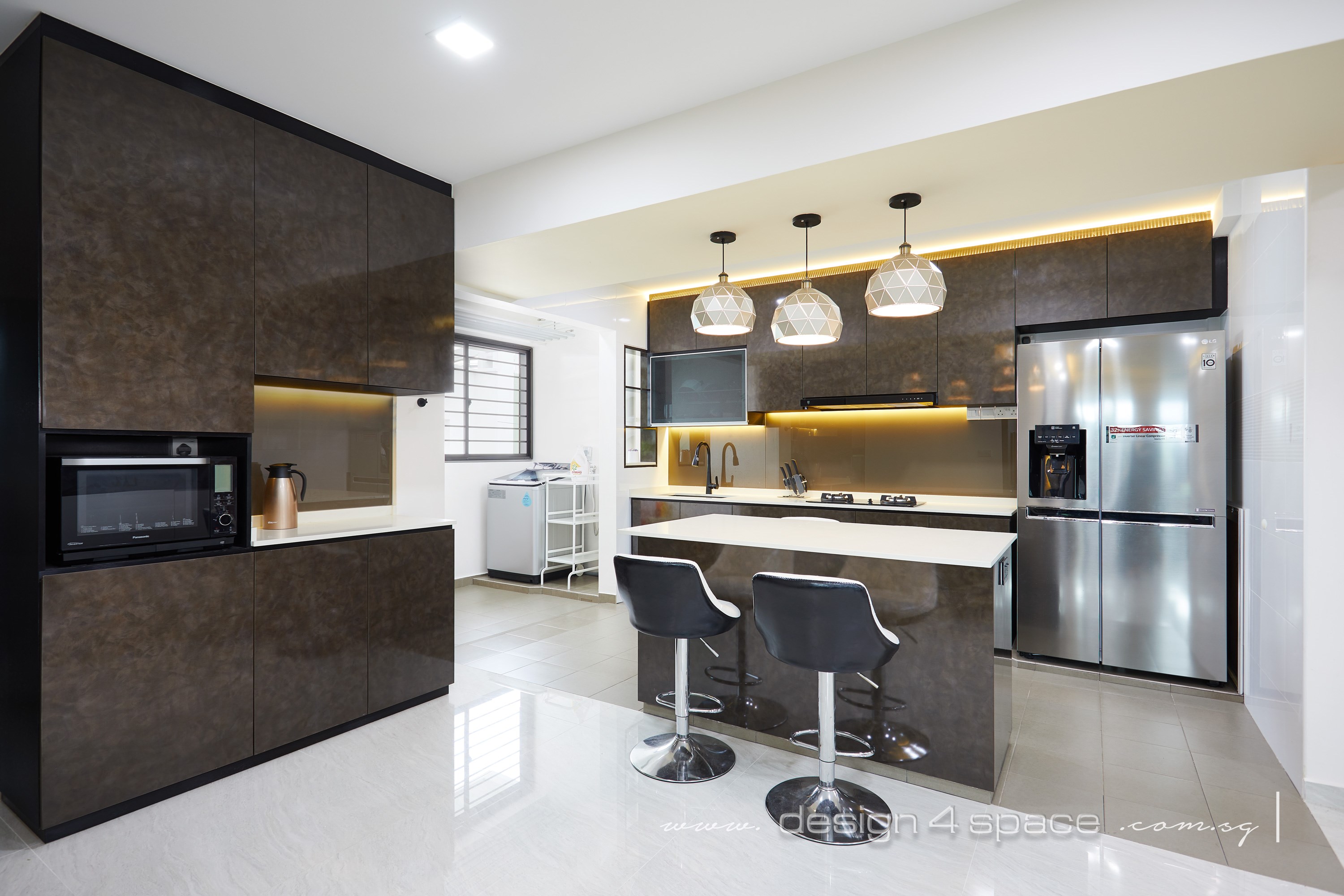 Contemporary, Modern Design - Kitchen - HDB 5 Room - Design by Design 4 Space Pte Ltd