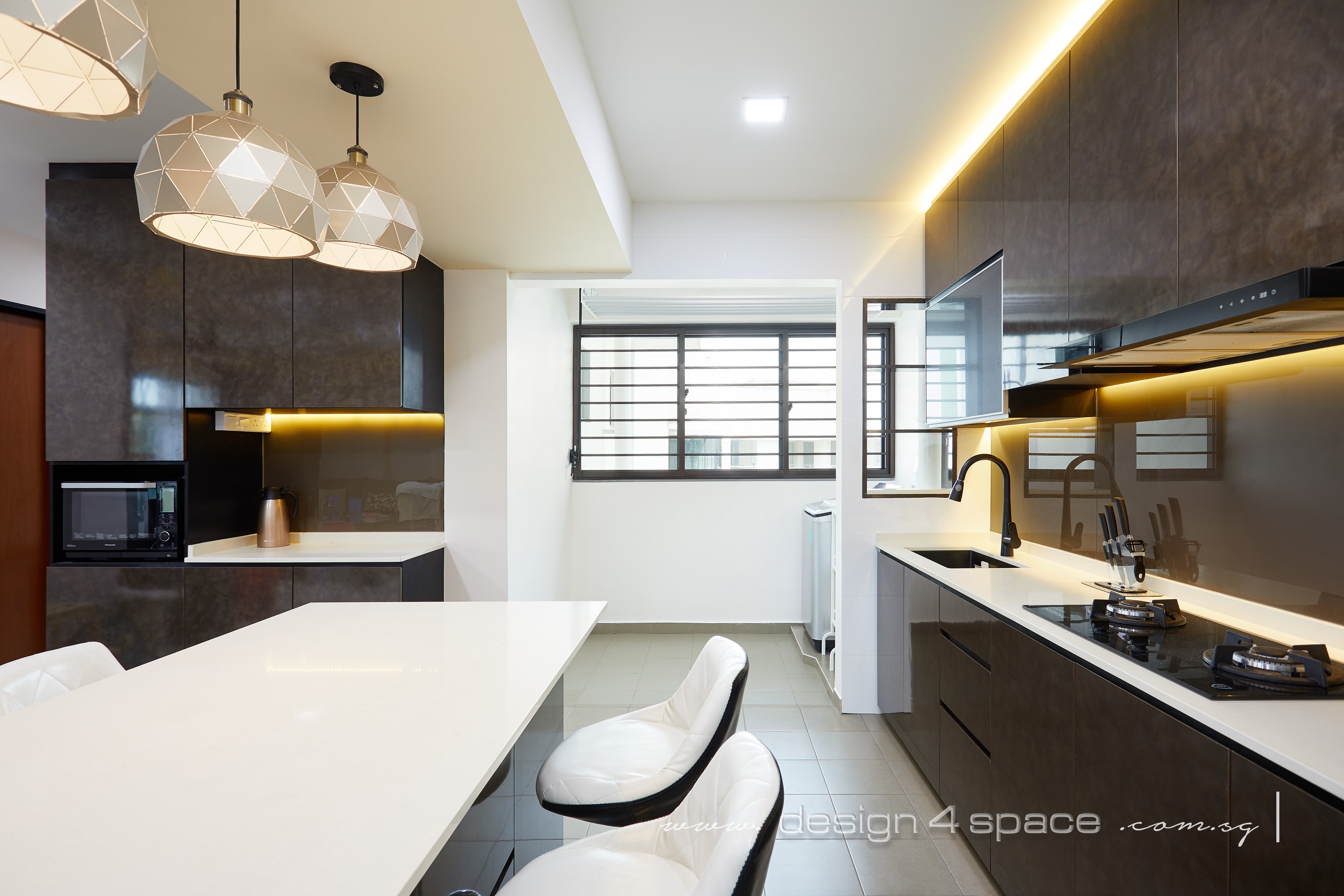 Contemporary, Modern Design - Kitchen - HDB 5 Room - Design by Design 4 Space Pte Ltd