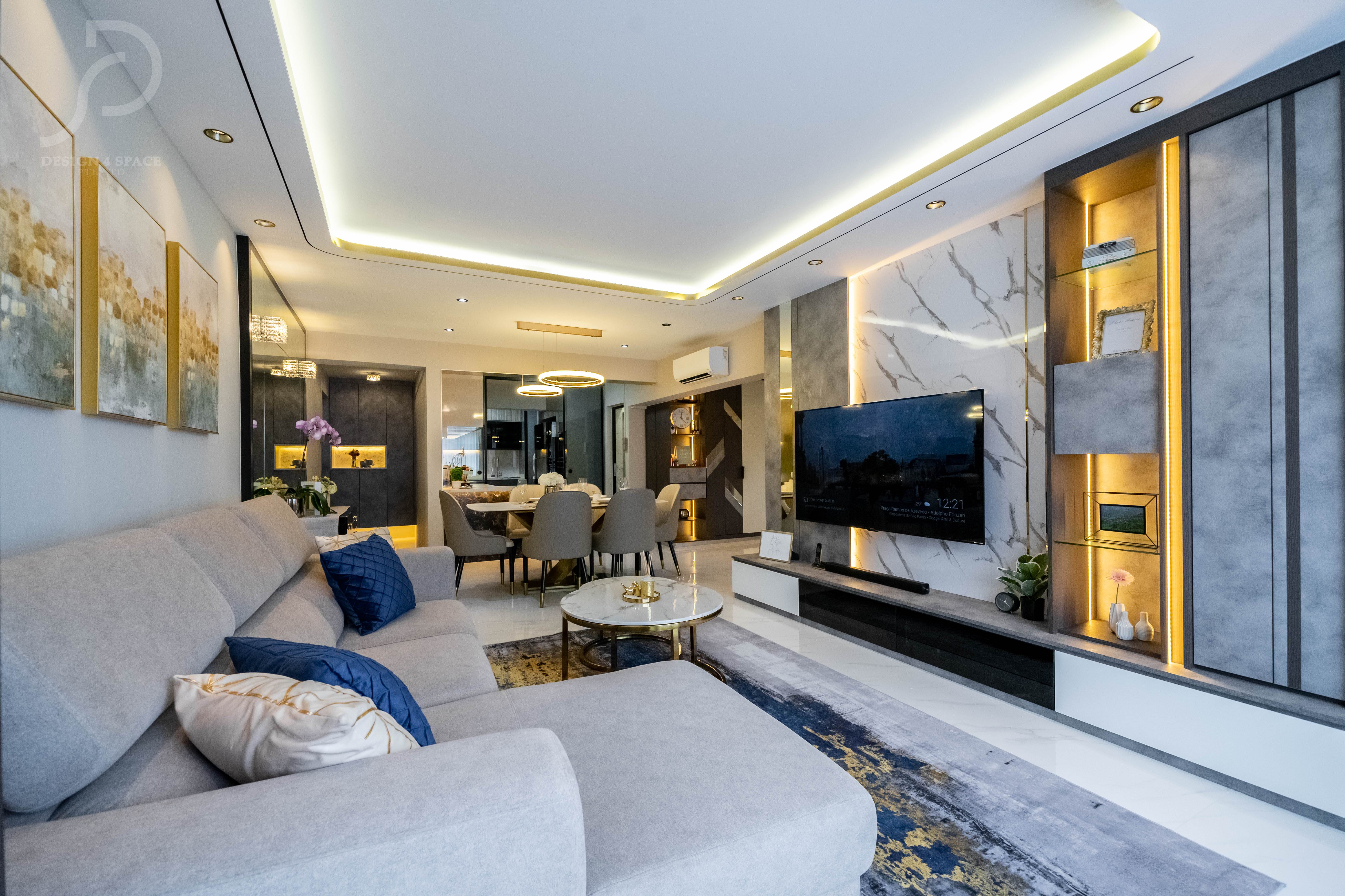 Modern Design - Living Room - HDB 5 Room - Design by Design 4 Space Pte Ltd