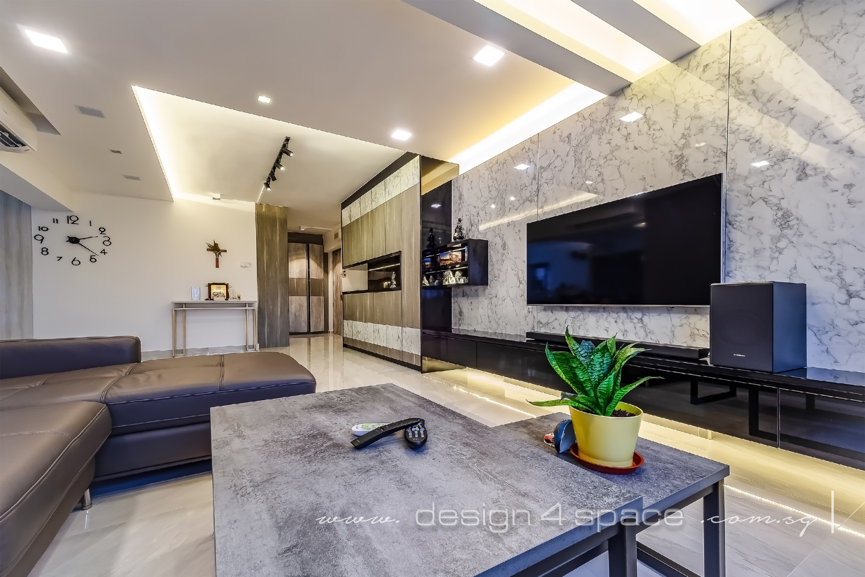 Contemporary, Modern Design - Living Room - HDB 5 Room - Design by Design 4 Space Pte Ltd