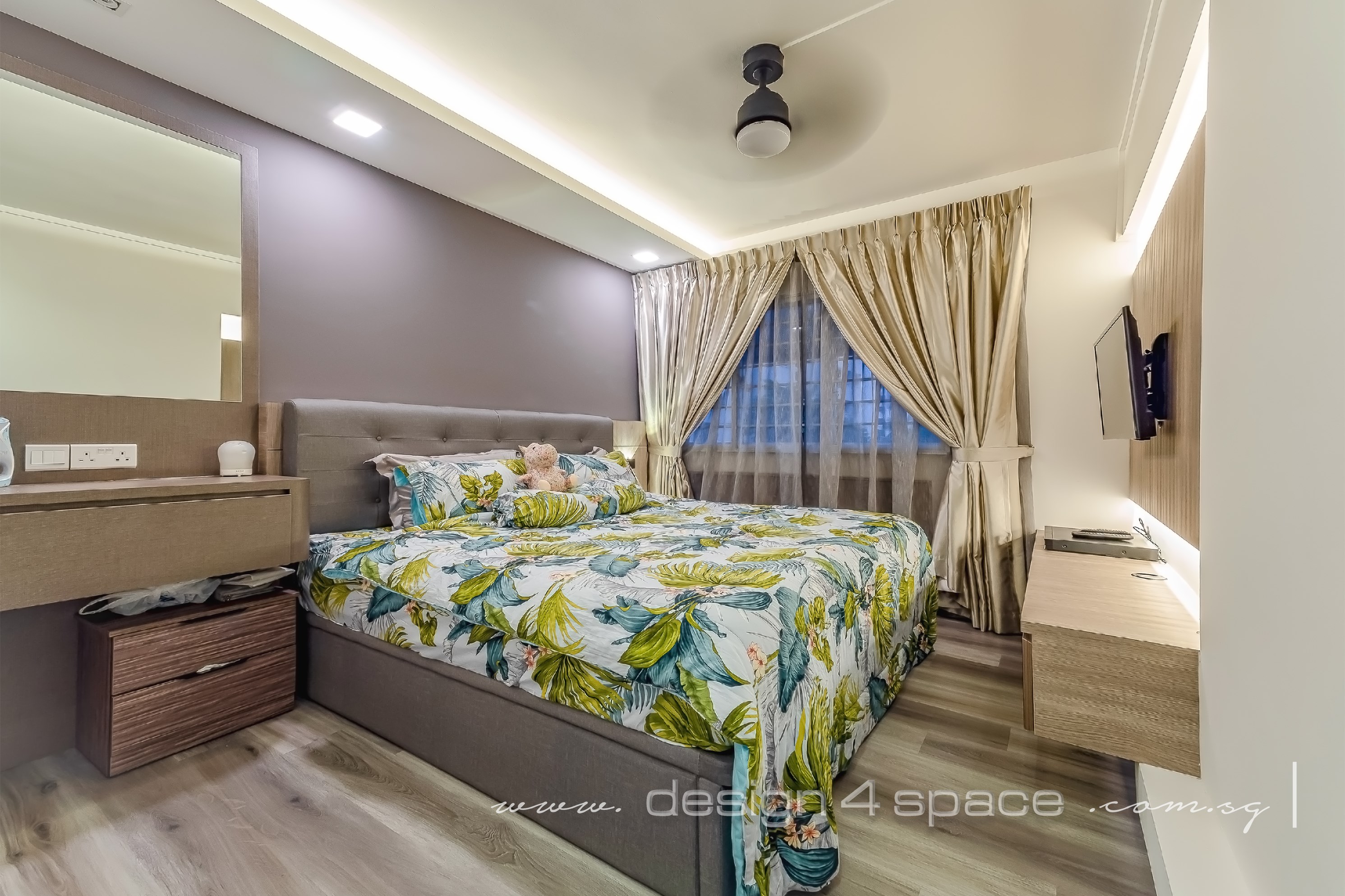 Contemporary, Modern Design - Bedroom - HDB 5 Room - Design by Design 4 Space Pte Ltd