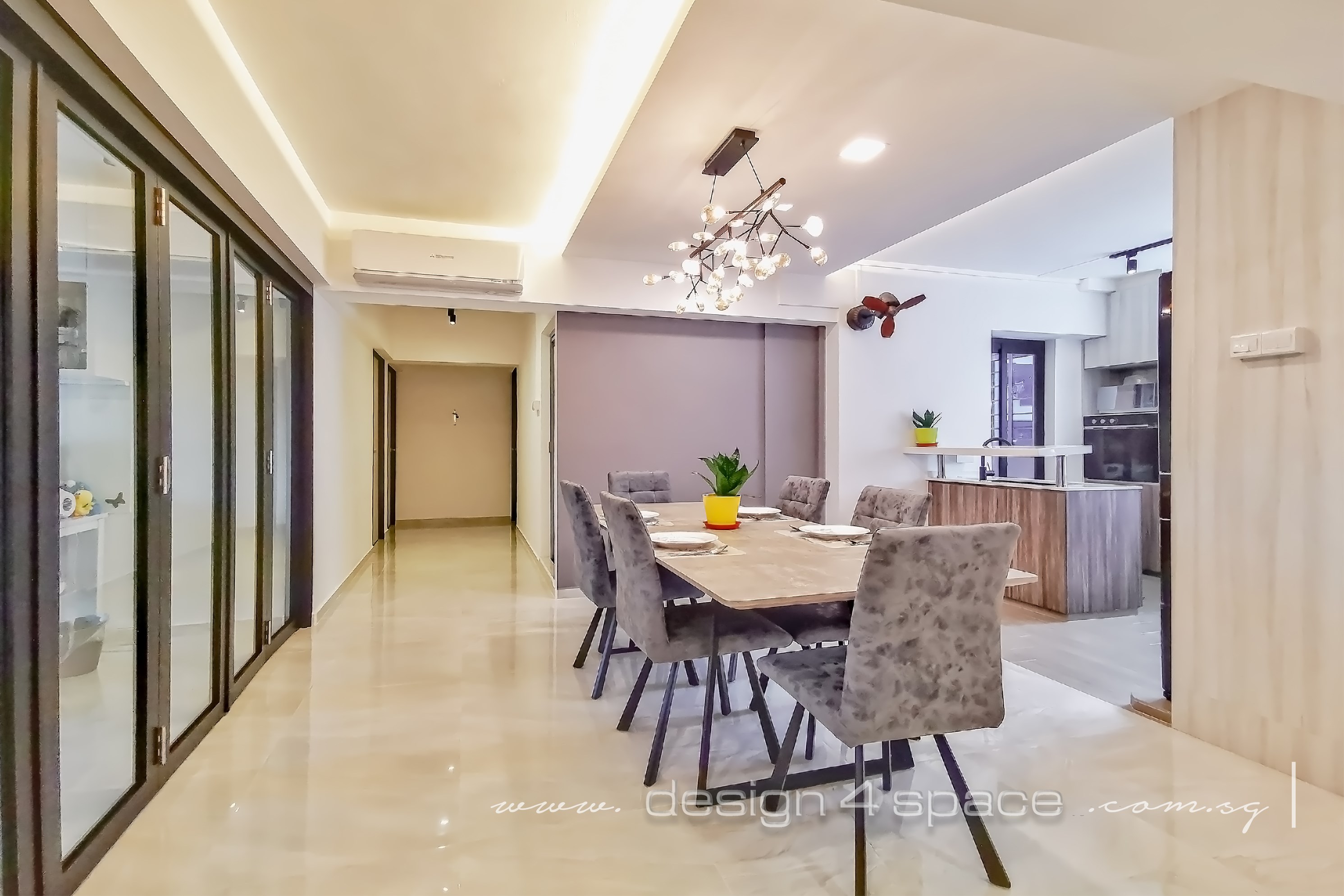 Contemporary, Modern Design - Dining Room - HDB 5 Room - Design by Design 4 Space Pte Ltd