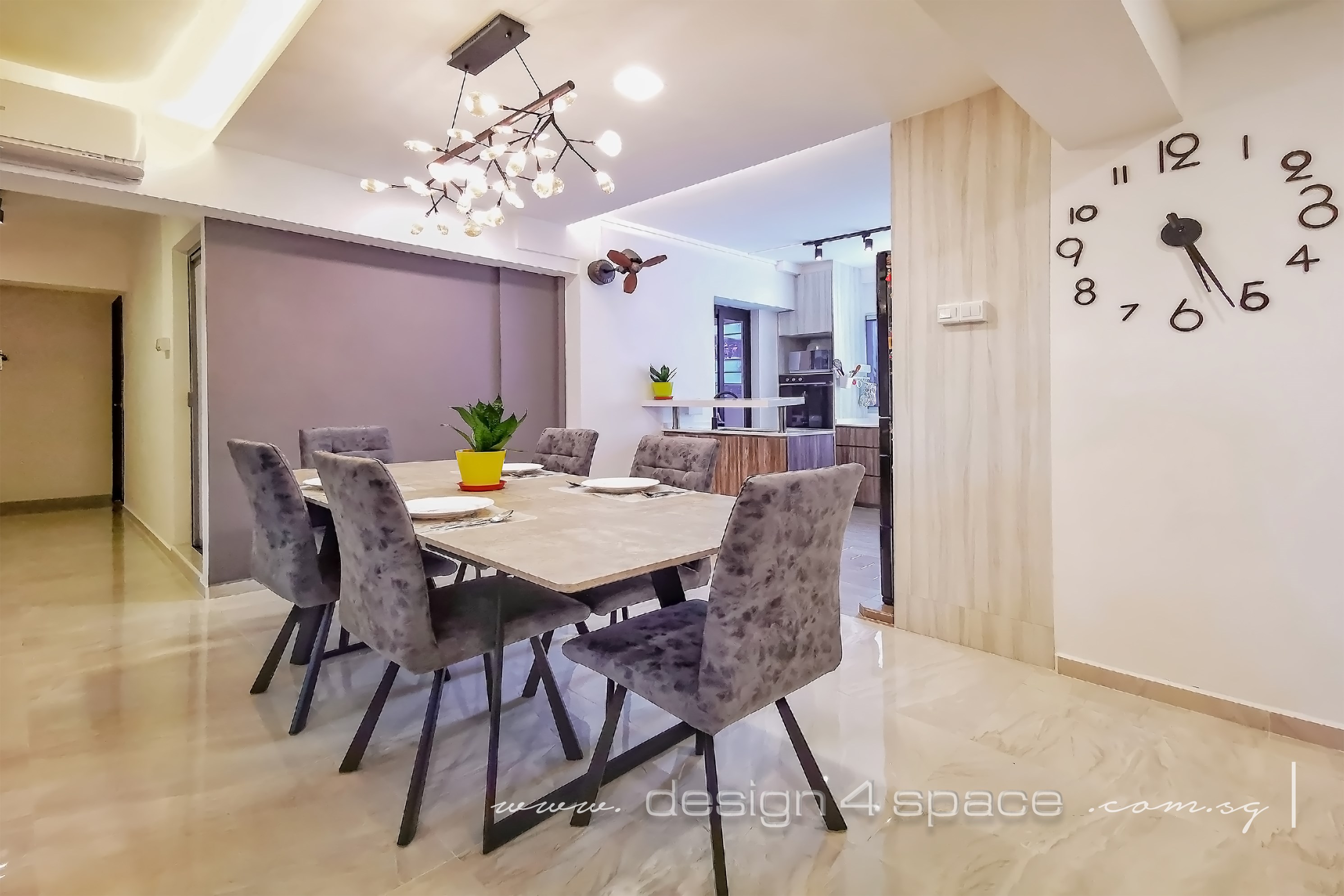 Contemporary, Modern Design - Dining Room - HDB 5 Room - Design by Design 4 Space Pte Ltd