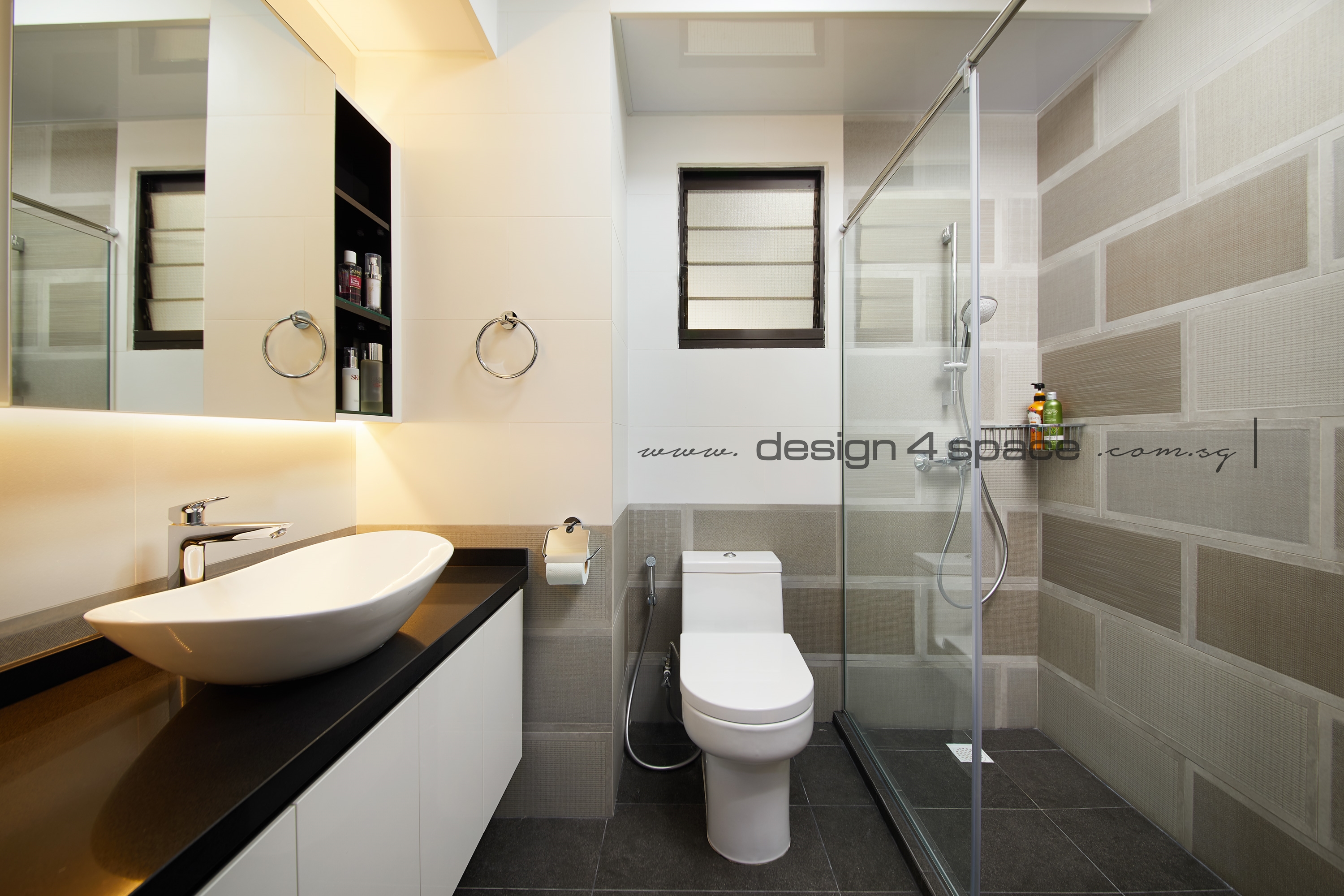 Contemporary Design - Bathroom - HDB 5 Room - Design by Design 4 Space Pte Ltd