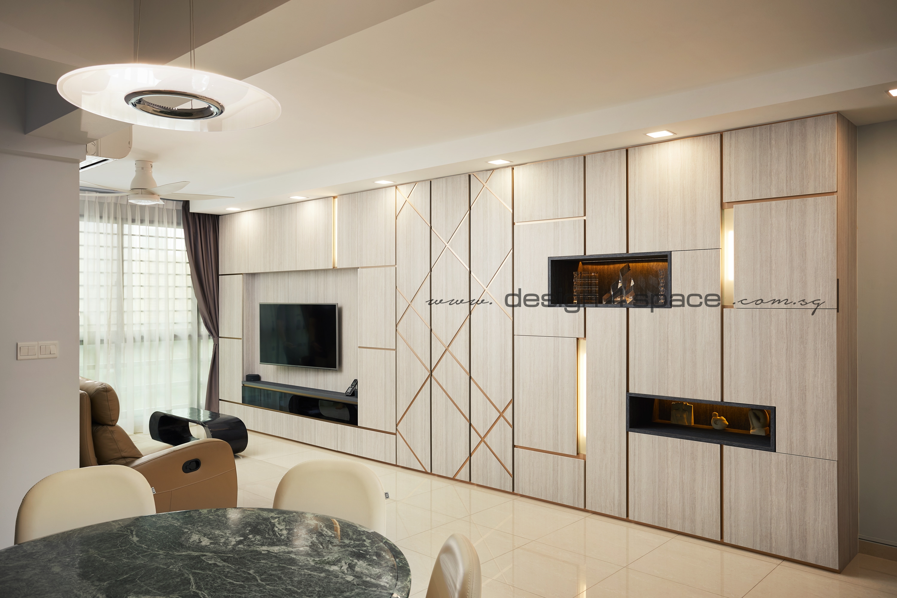 Contemporary Design - Living Room - HDB 5 Room - Design by Design 4 Space Pte Ltd