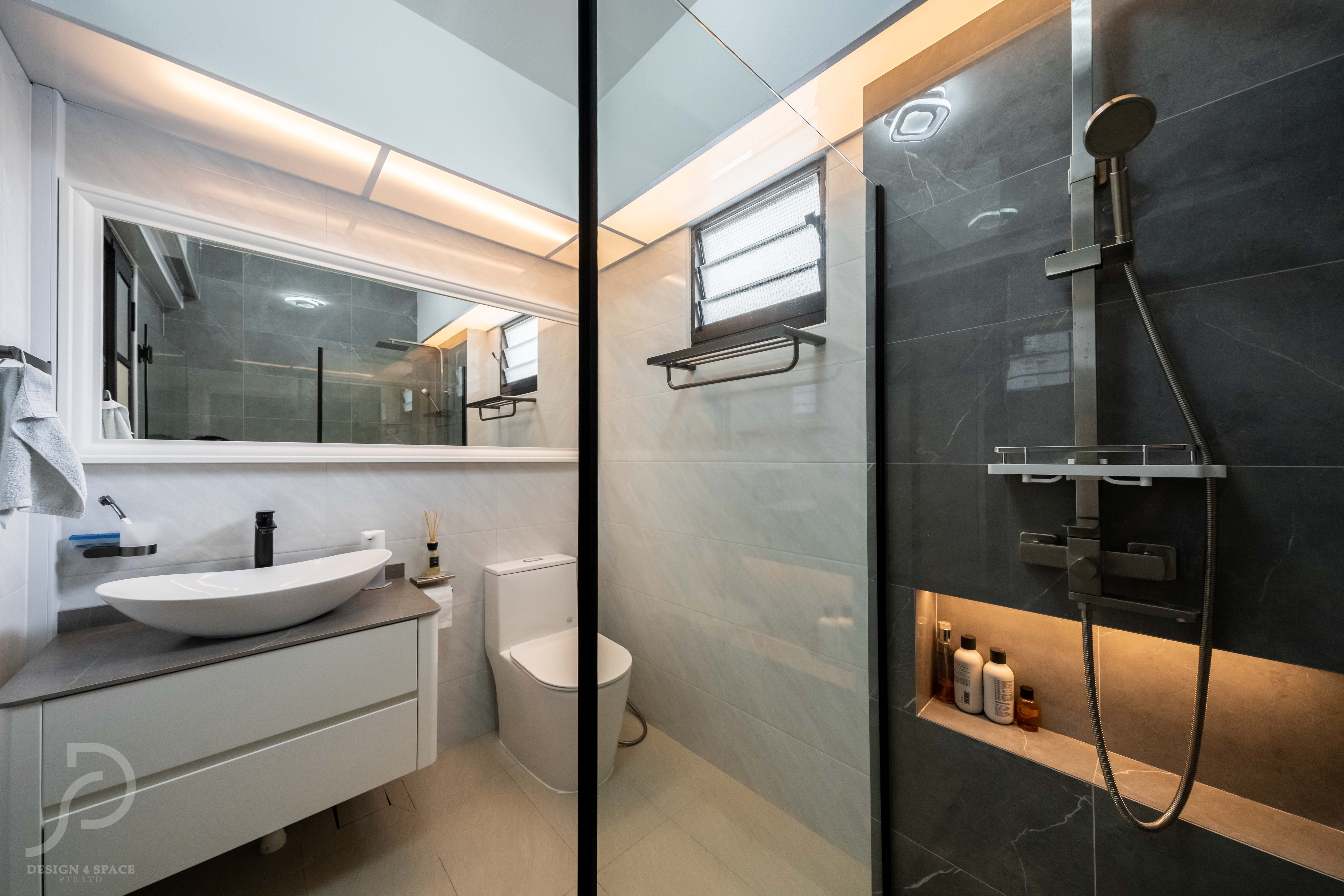 Contemporary, Minimalist Design - Bathroom - HDB 5 Room - Design by Design 4 Space Pte Ltd