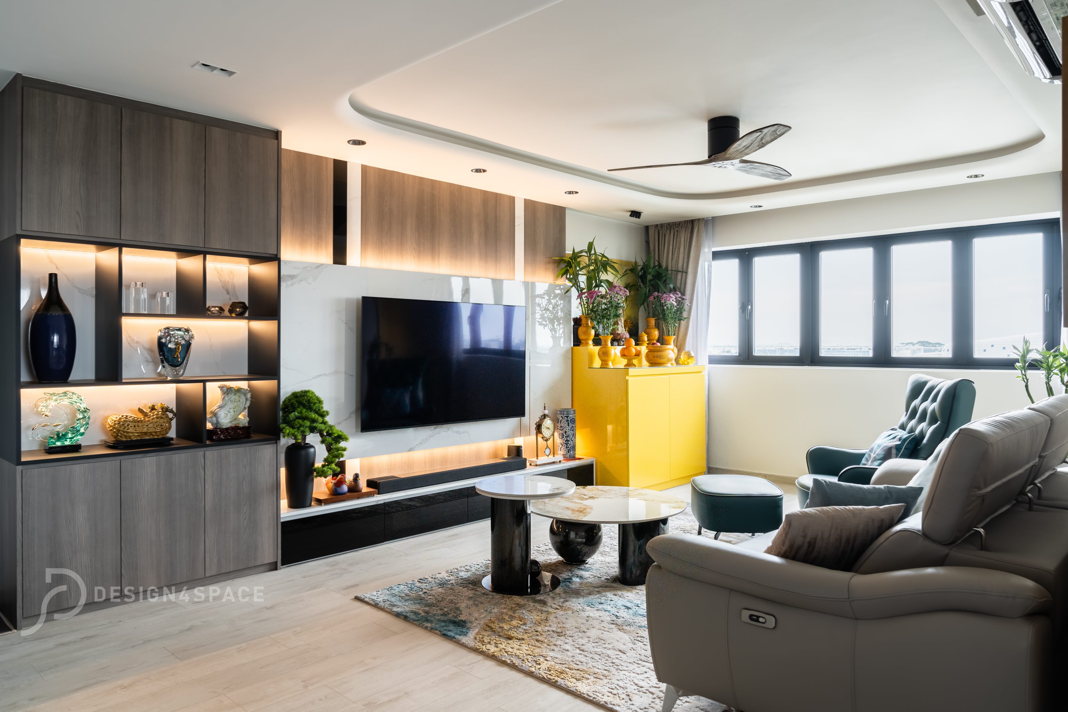 Modern Design - Living Room - HDB 5 Room - Design by Design 4 Space Pte Ltd