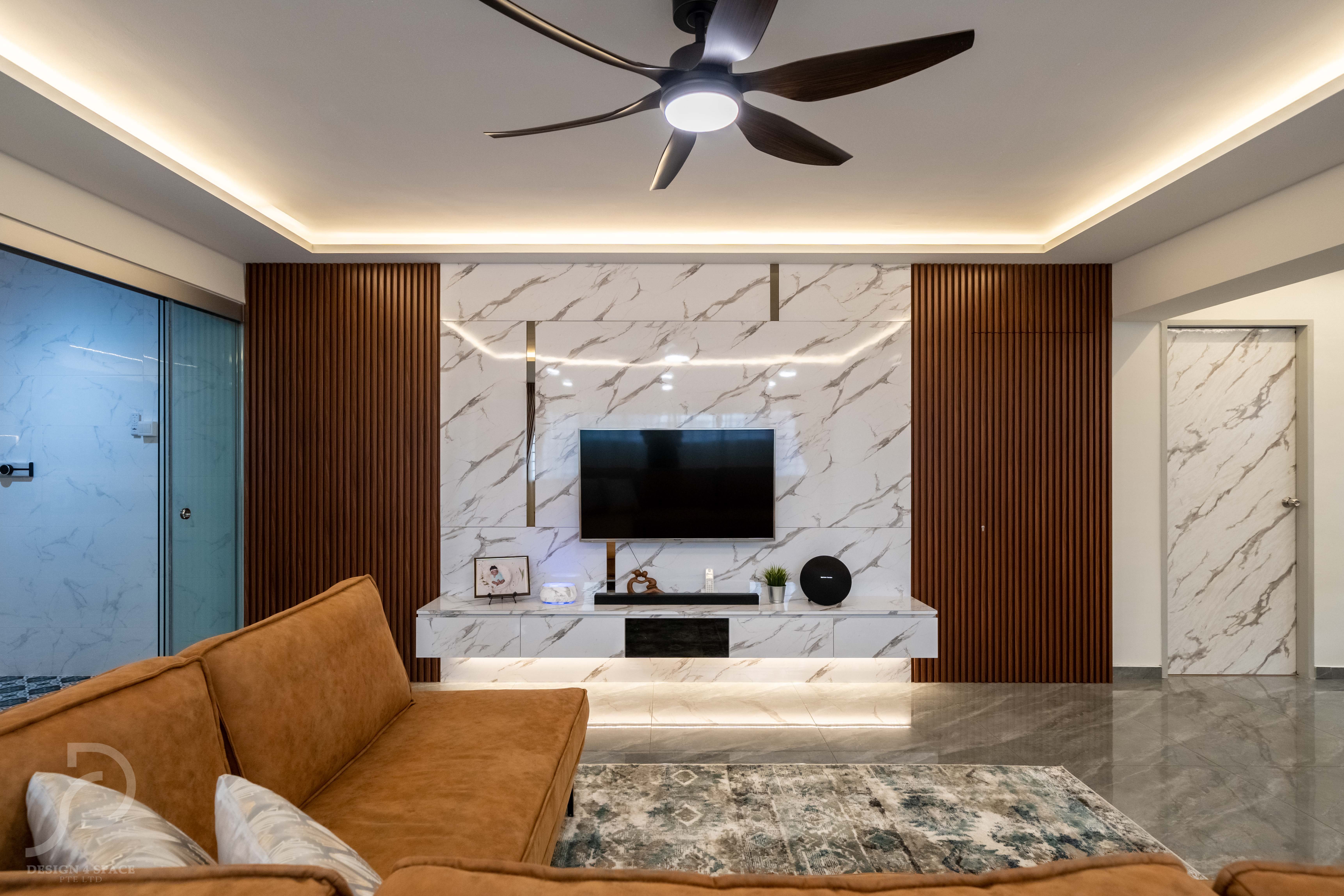 Classical, Contemporary, Modern Design - Living Room - HDB 5 Room - Design by Design 4 Space Pte Ltd