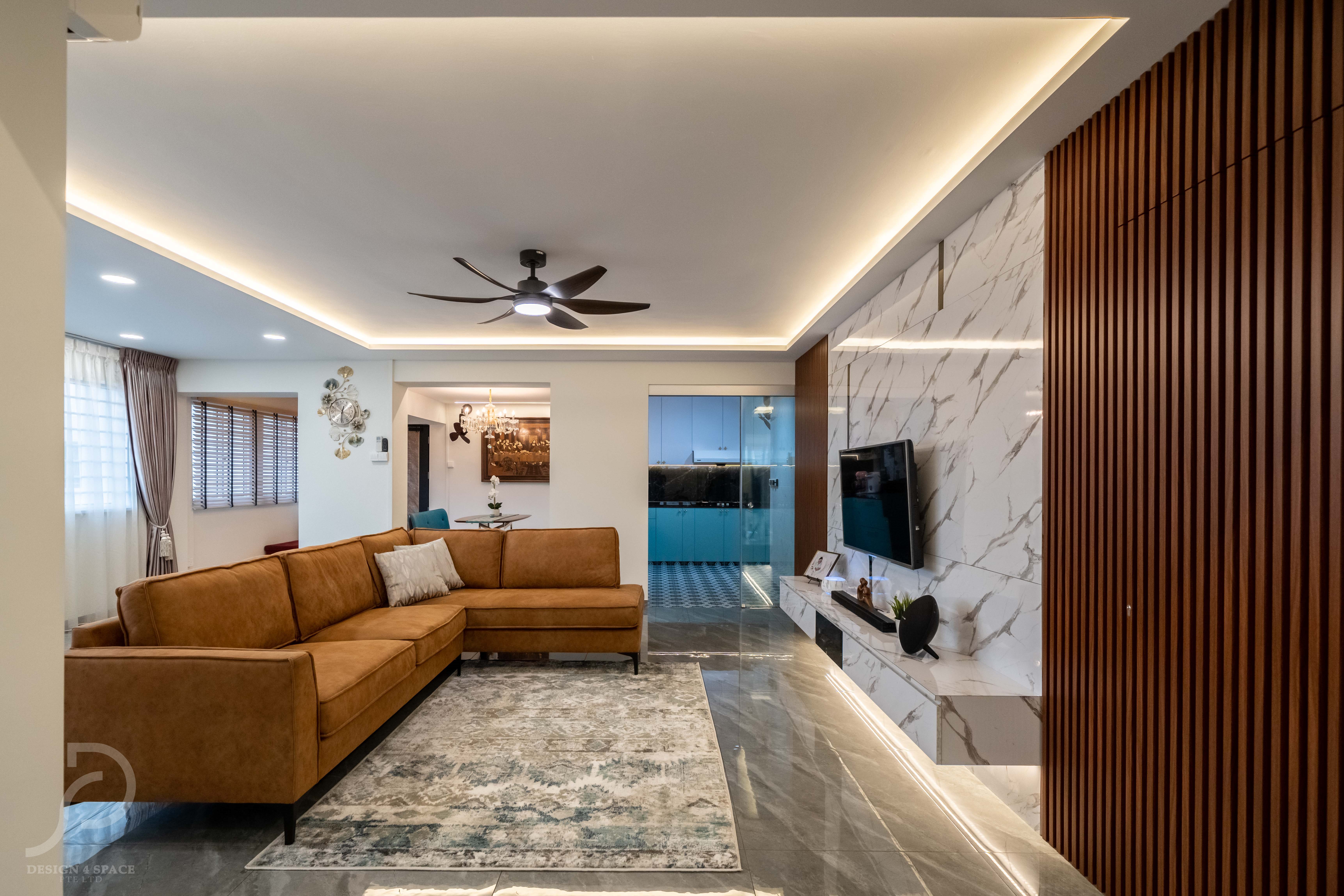 Classical, Contemporary, Modern Design - Living Room - HDB 5 Room - Design by Design 4 Space Pte Ltd