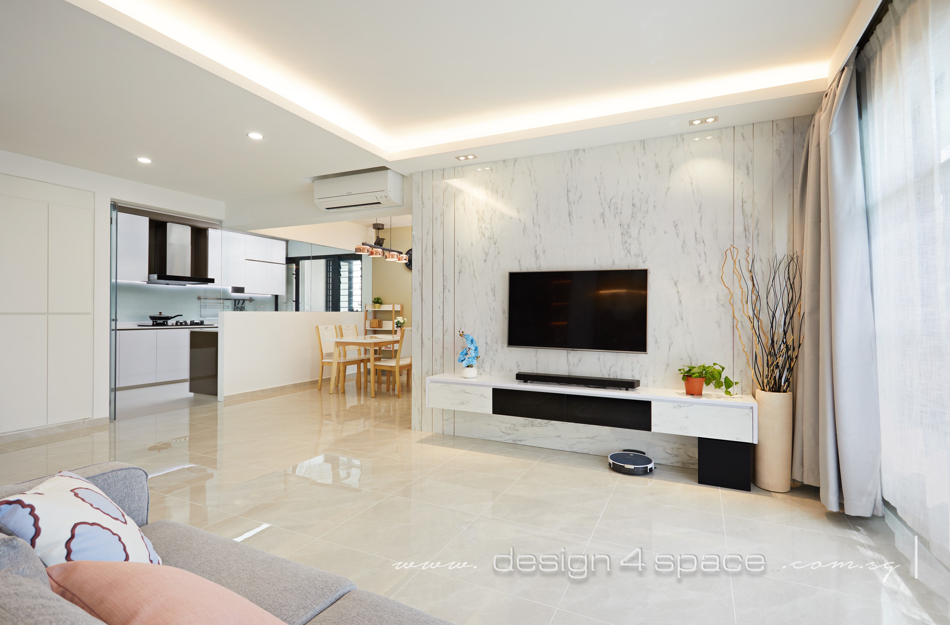 Contemporary, Scandinavian Design - Living Room - HDB 5 Room - Design by Design 4 Space Pte Ltd