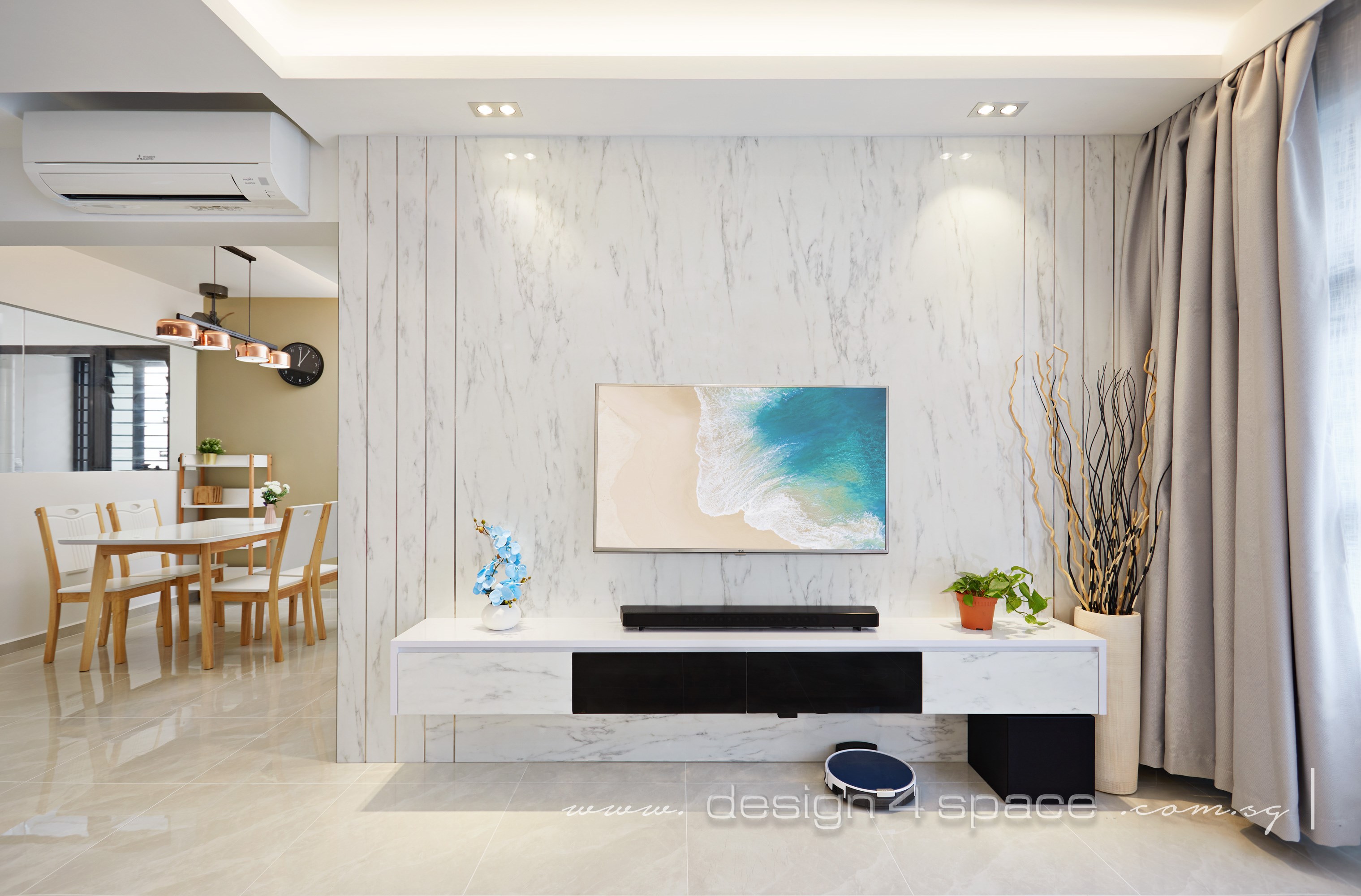 Contemporary, Scandinavian Design - Living Room - HDB 5 Room - Design by Design 4 Space Pte Ltd