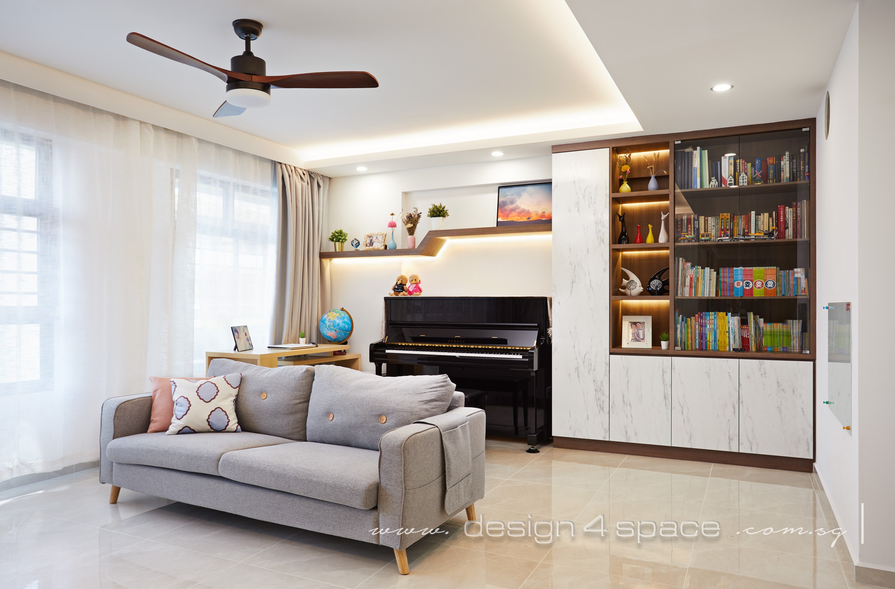 Contemporary, Scandinavian Design - Living Room - HDB 5 Room - Design by Design 4 Space Pte Ltd