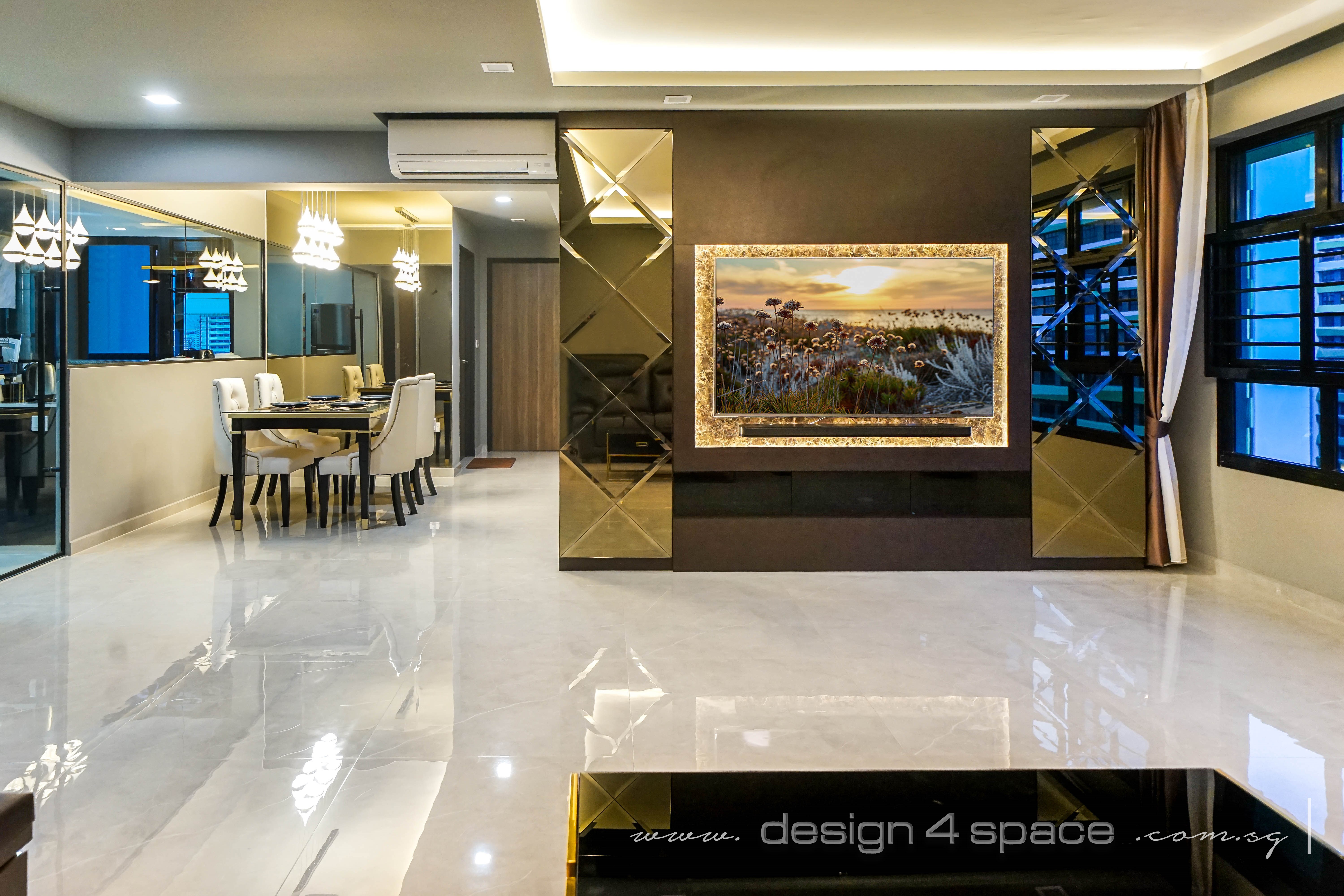 Modern Design - Living Room - HDB 5 Room - Design by Design 4 Space Pte Ltd