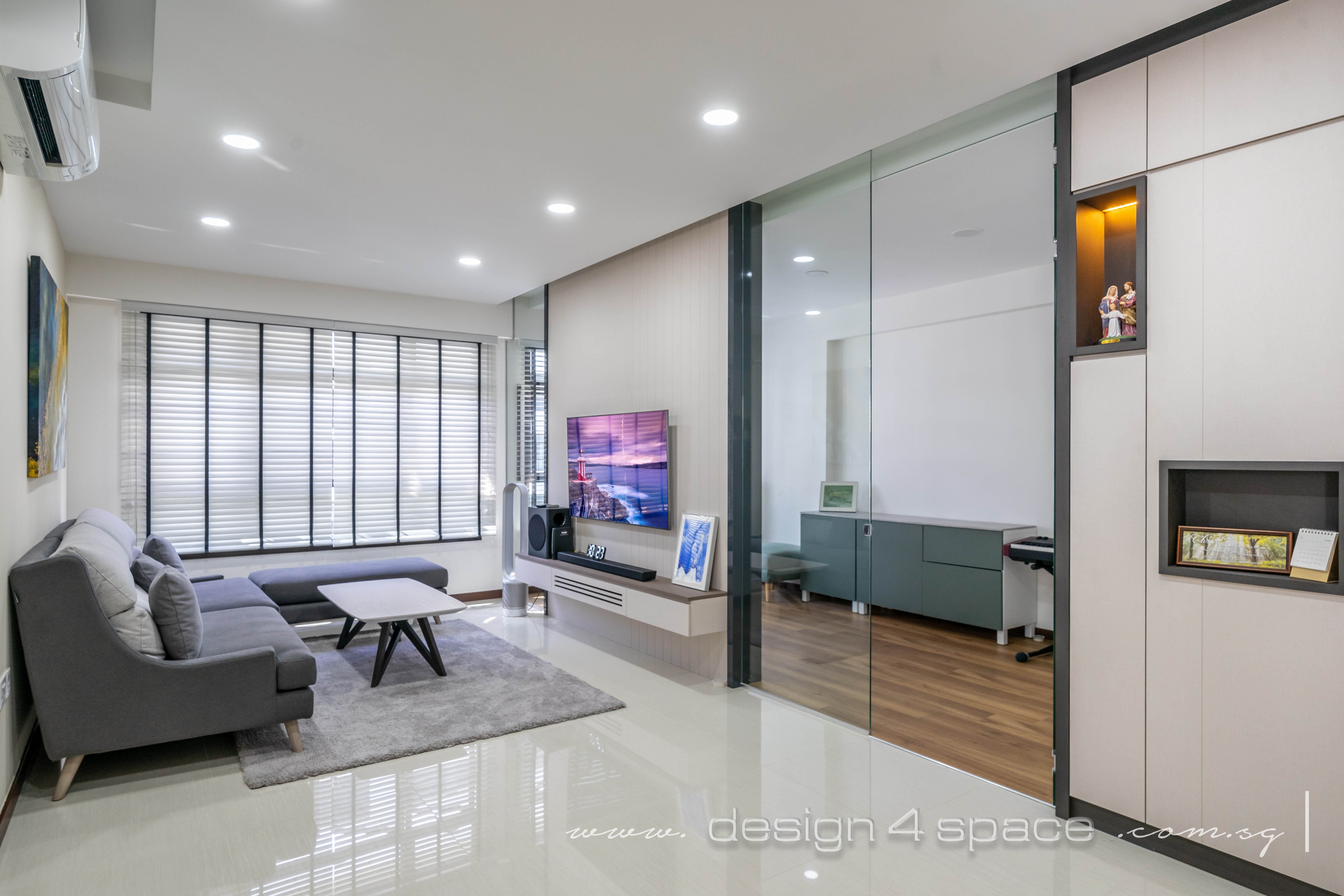 Modern Design - Living Room - HDB 5 Room - Design by Design 4 Space Pte Ltd