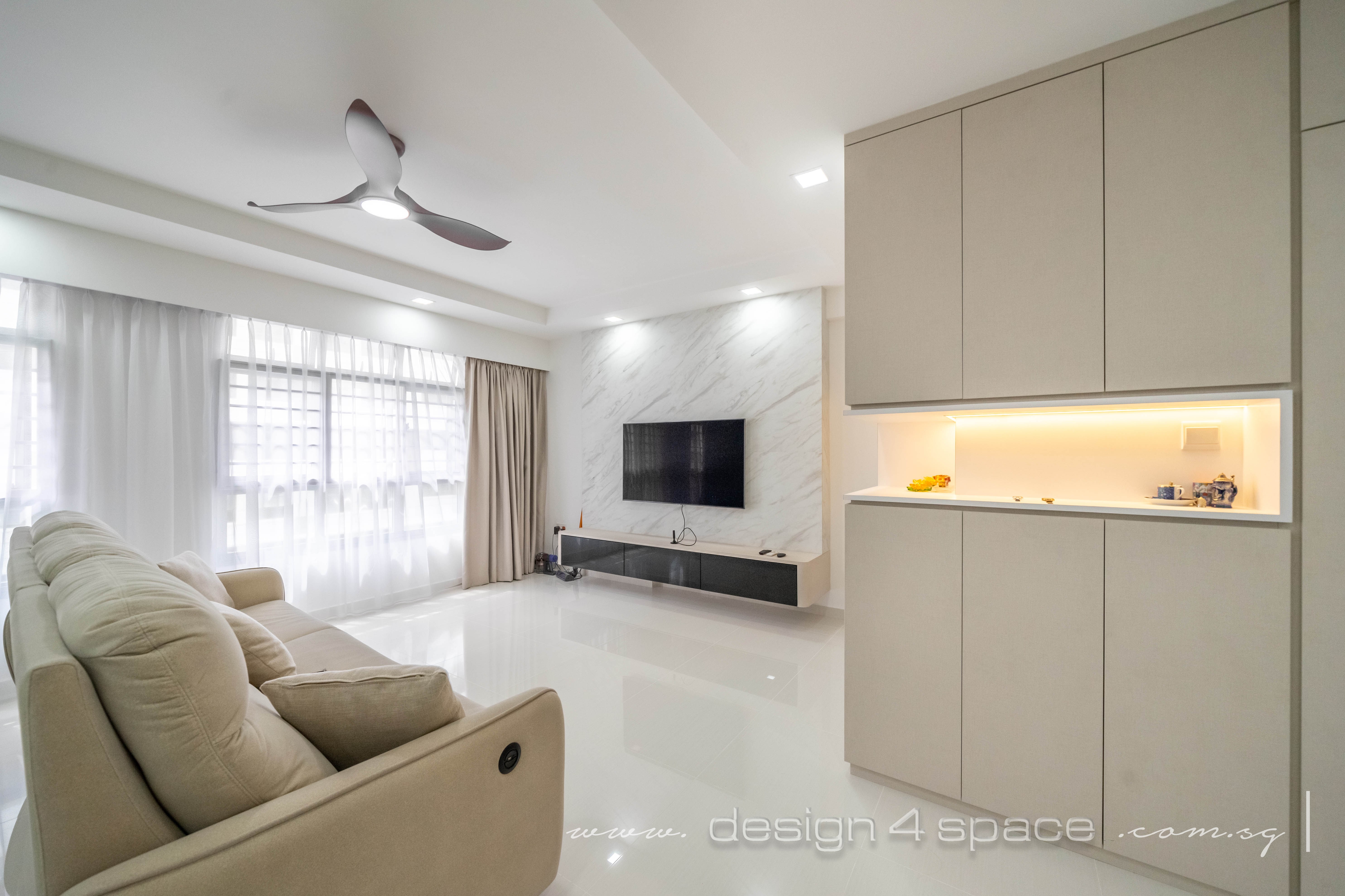 Minimalist Design - Living Room - HDB 5 Room - Design by Design 4 Space Pte Ltd