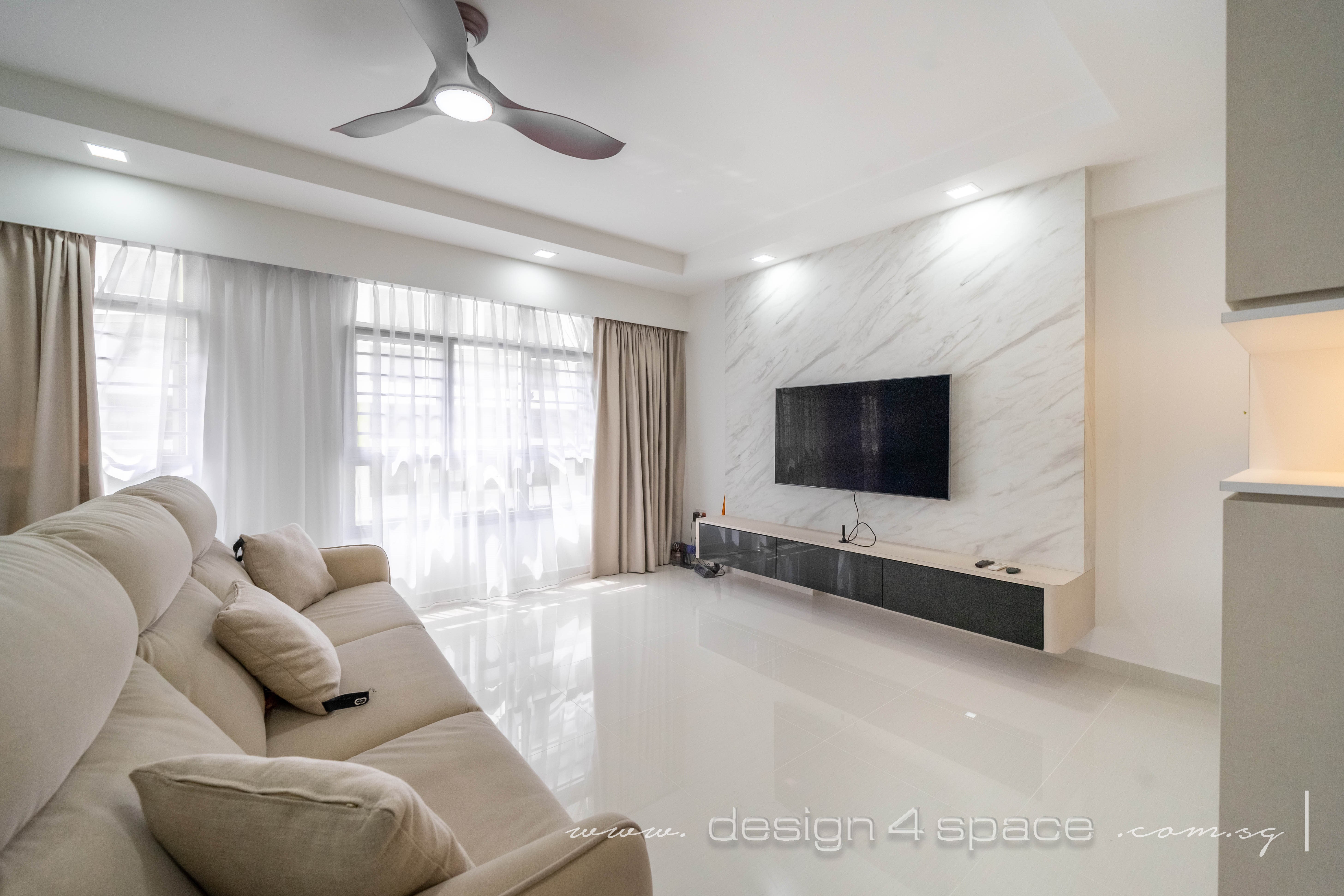 Minimalist Design - Living Room - HDB 5 Room - Design by Design 4 Space Pte Ltd