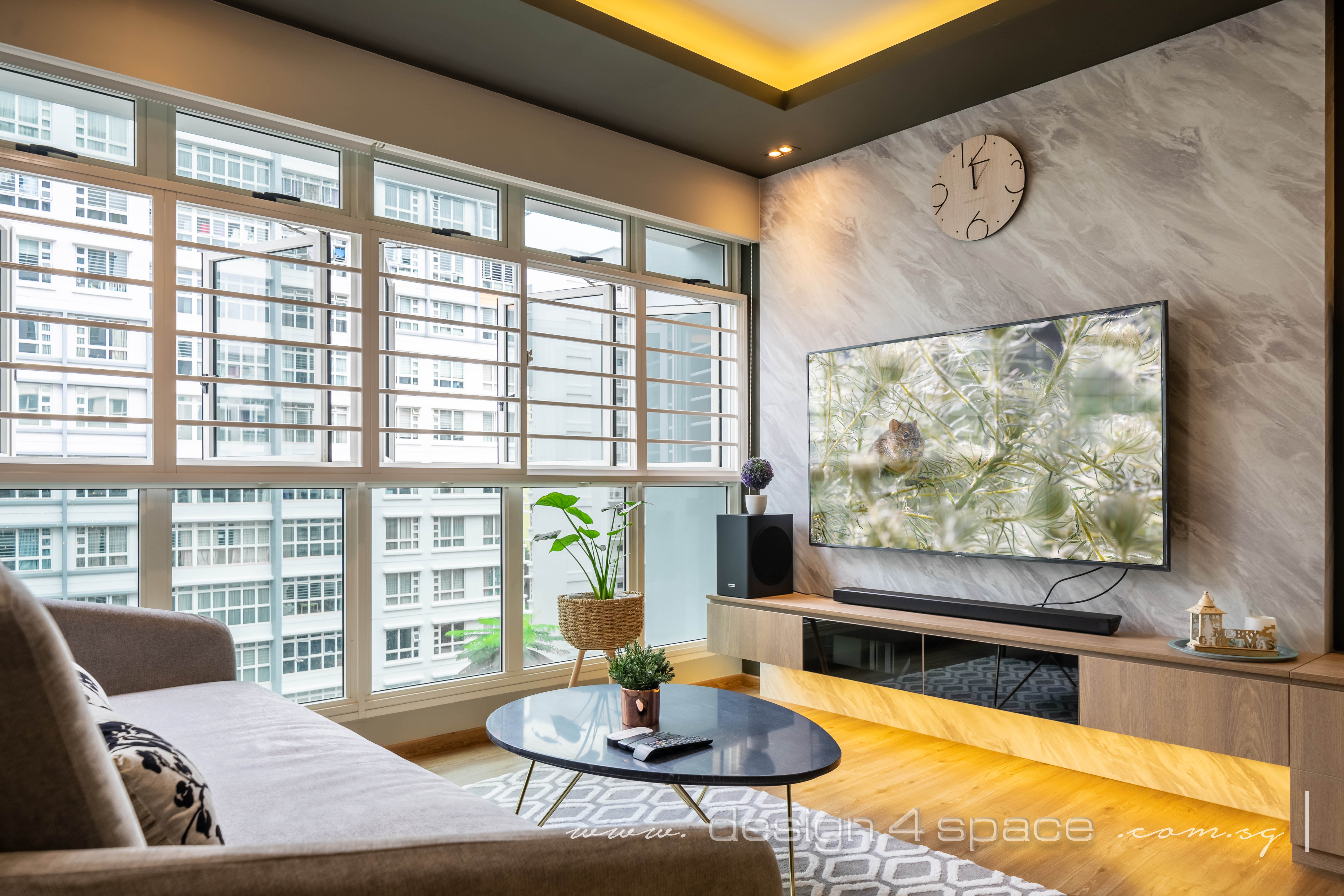 Modern Design - Living Room - HDB 5 Room - Design by Design 4 Space Pte Ltd