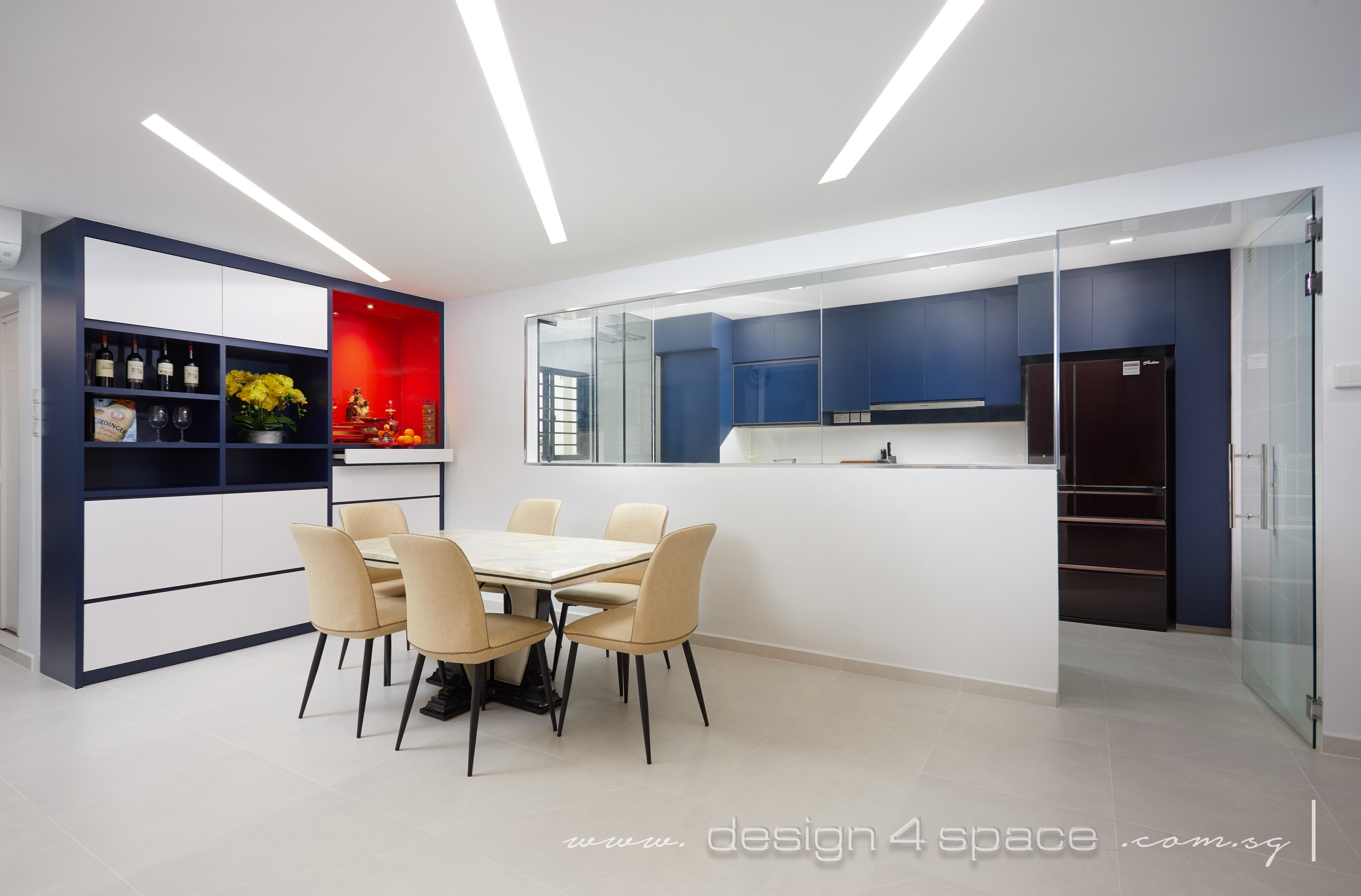 Contemporary Design - Dining Room - HDB 5 Room - Design by Design 4 Space Pte Ltd