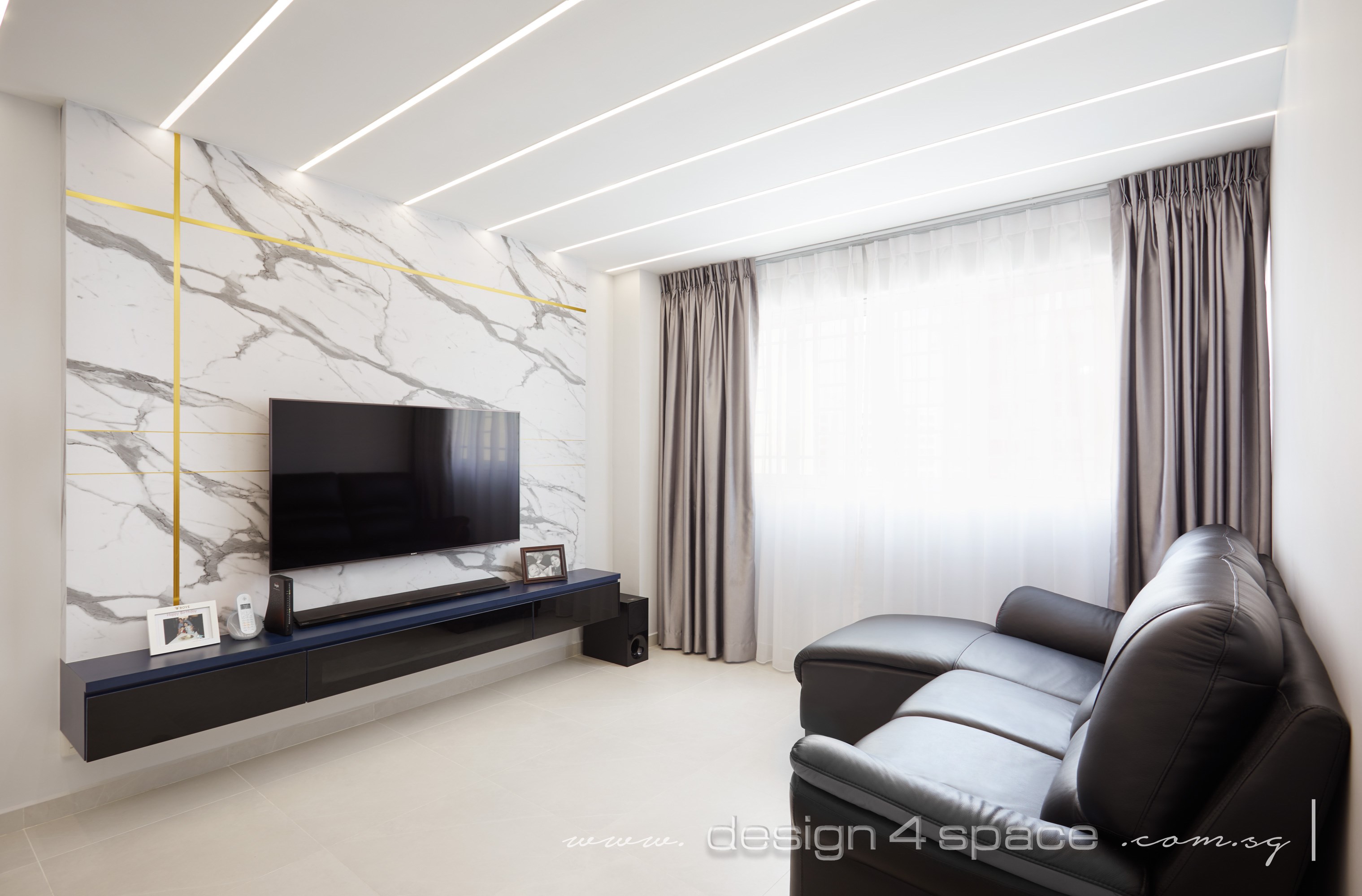 Contemporary Design - Living Room - HDB 5 Room - Design by Design 4 Space Pte Ltd