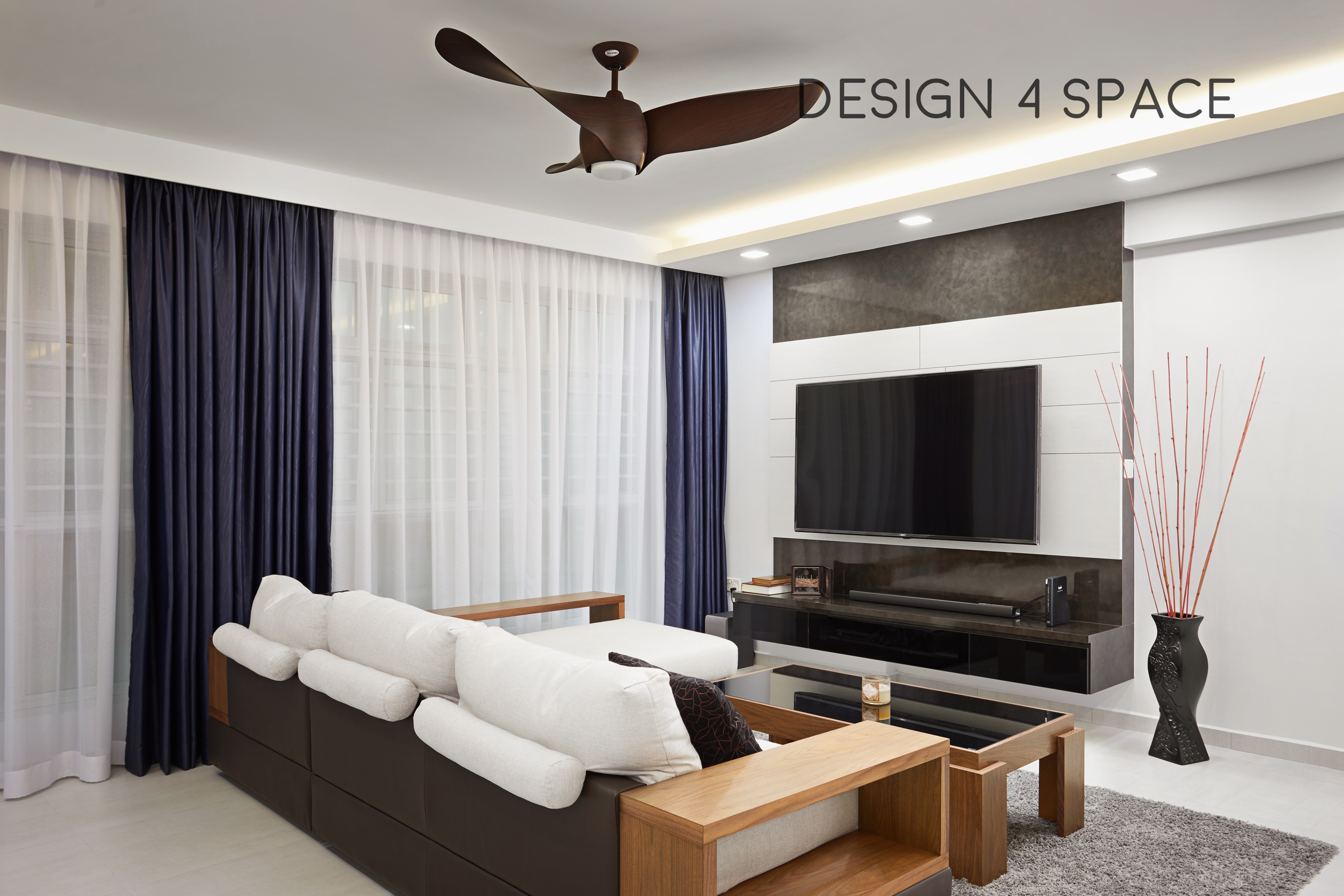 Contemporary, Modern Design - Living Room - HDB 5 Room - Design by Design 4 Space Pte Ltd