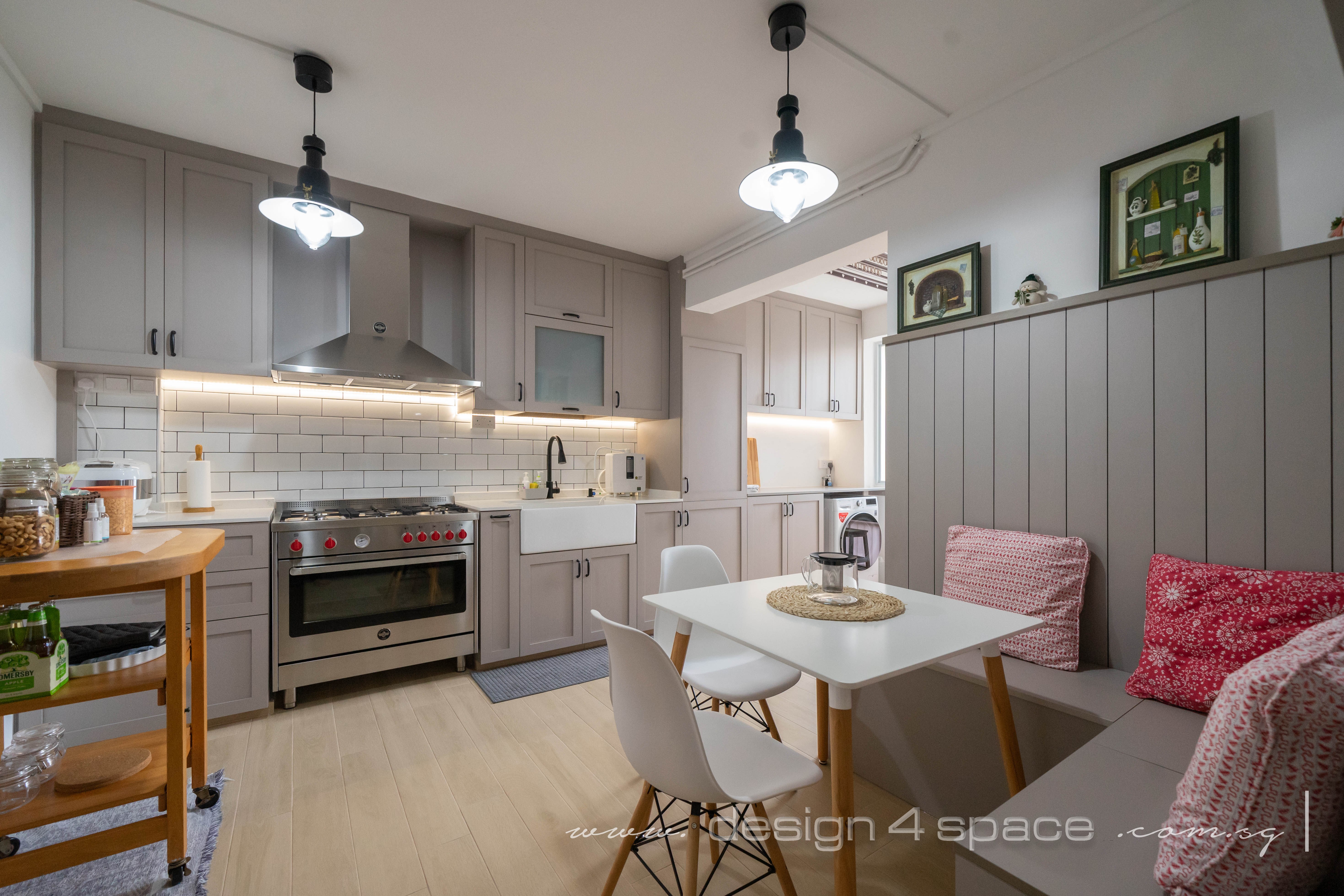 Country Design - Kitchen - HDB 5 Room - Design by Design 4 Space Pte Ltd