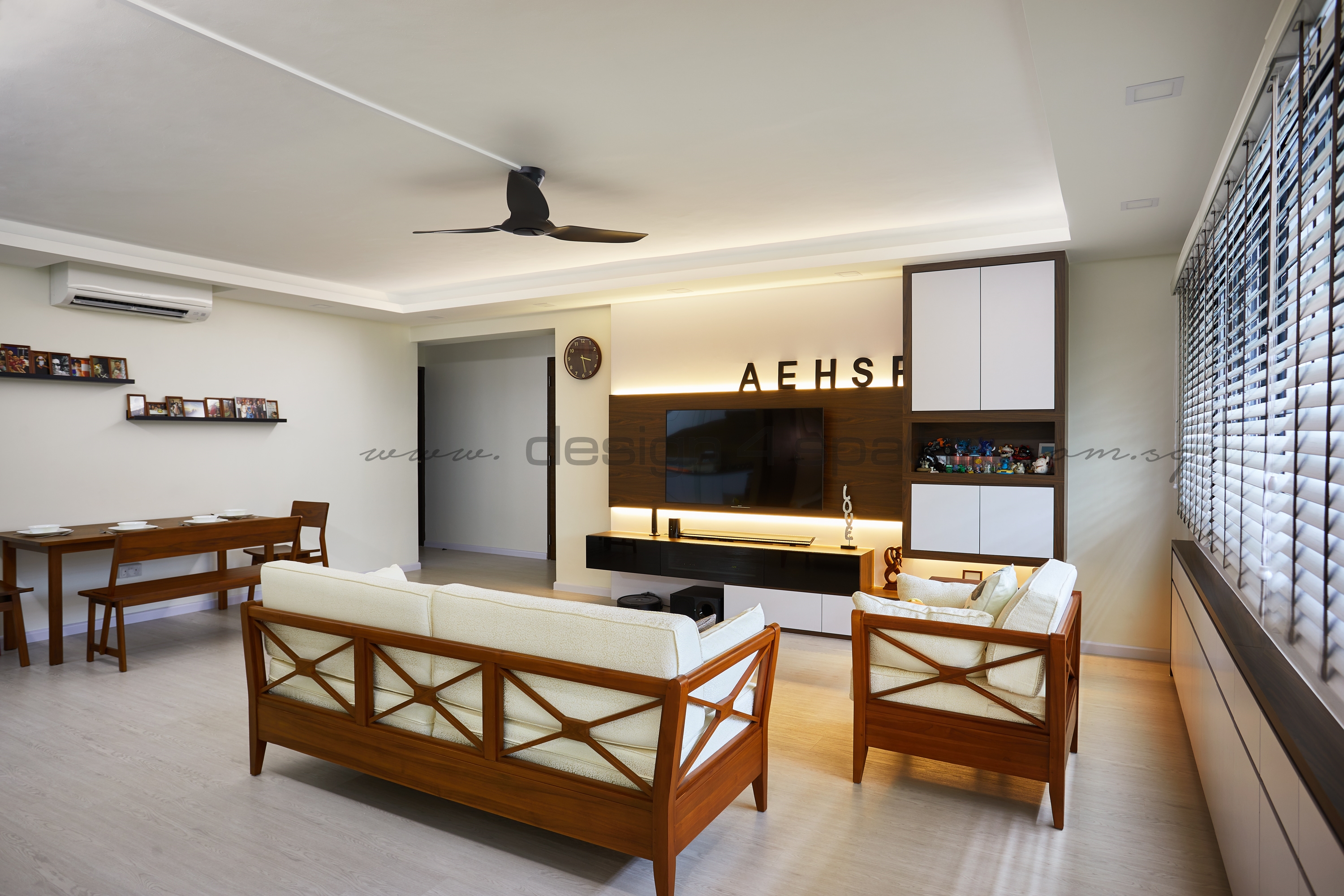 Resort Design - Living Room - HDB 5 Room - Design by Design 4 Space Pte Ltd