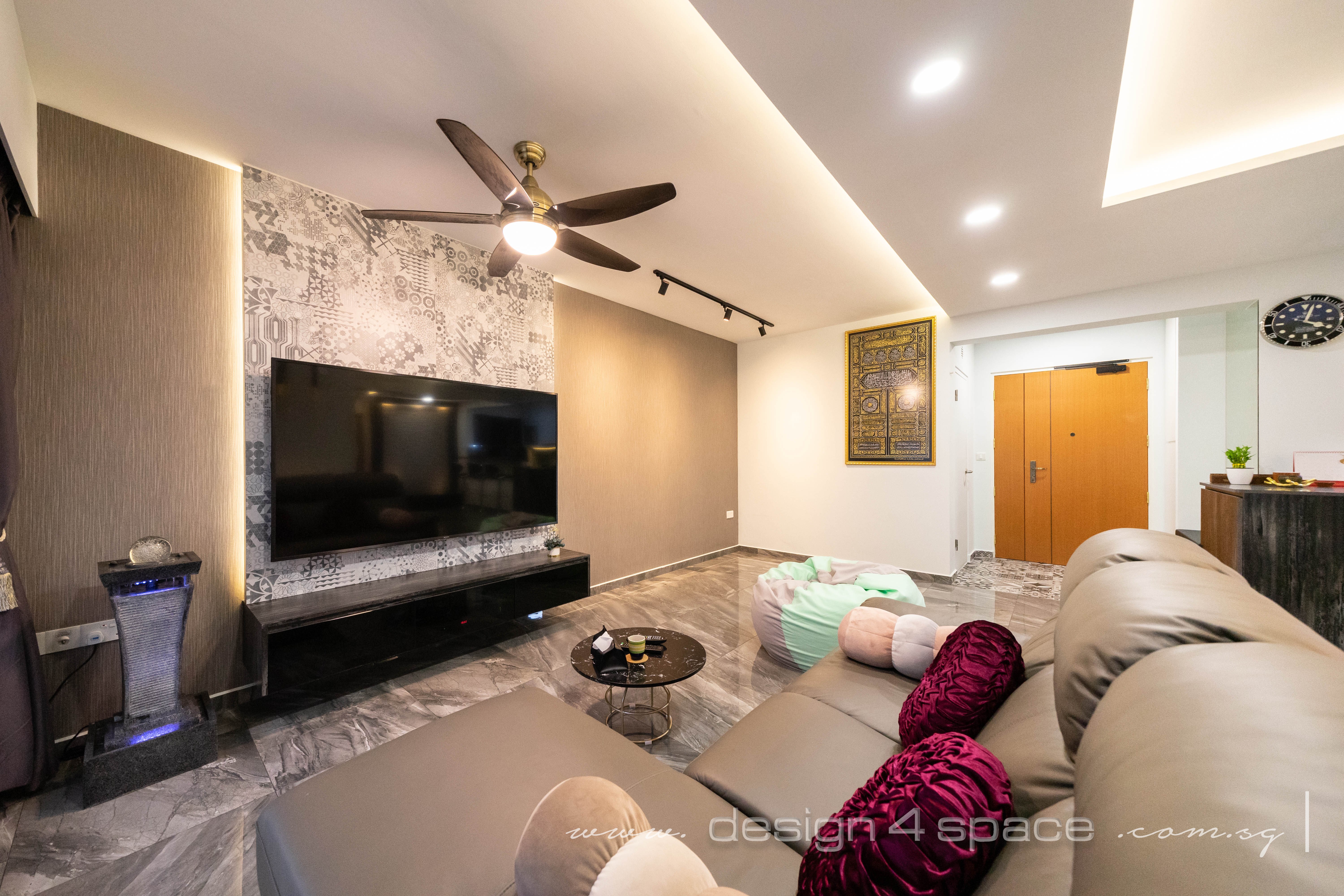 Contemporary Design - Living Room - HDB 5 Room - Design by Design 4 Space Pte Ltd