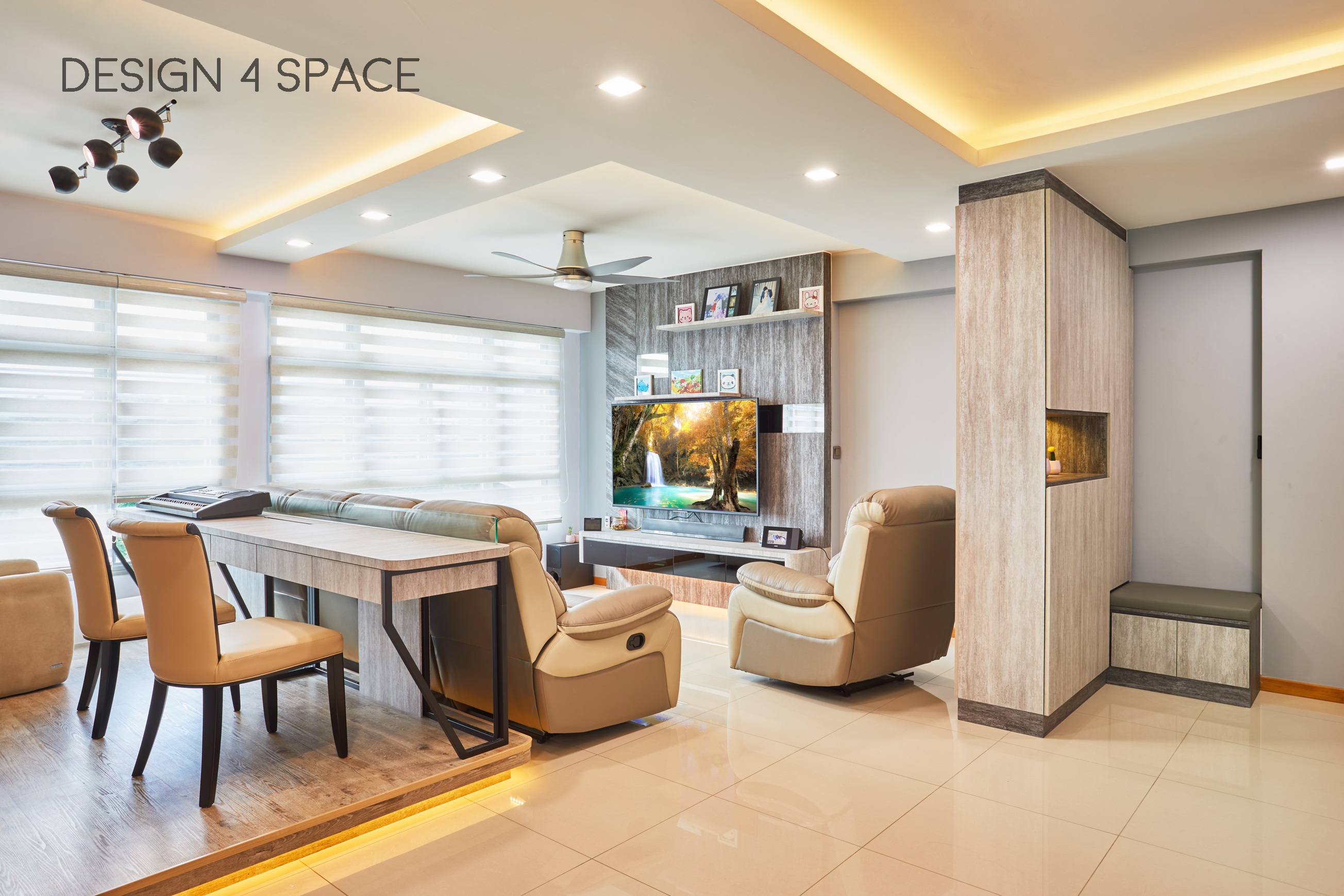 Contemporary, Modern Design - Living Room - HDB 5 Room - Design by Design 4 Space Pte Ltd