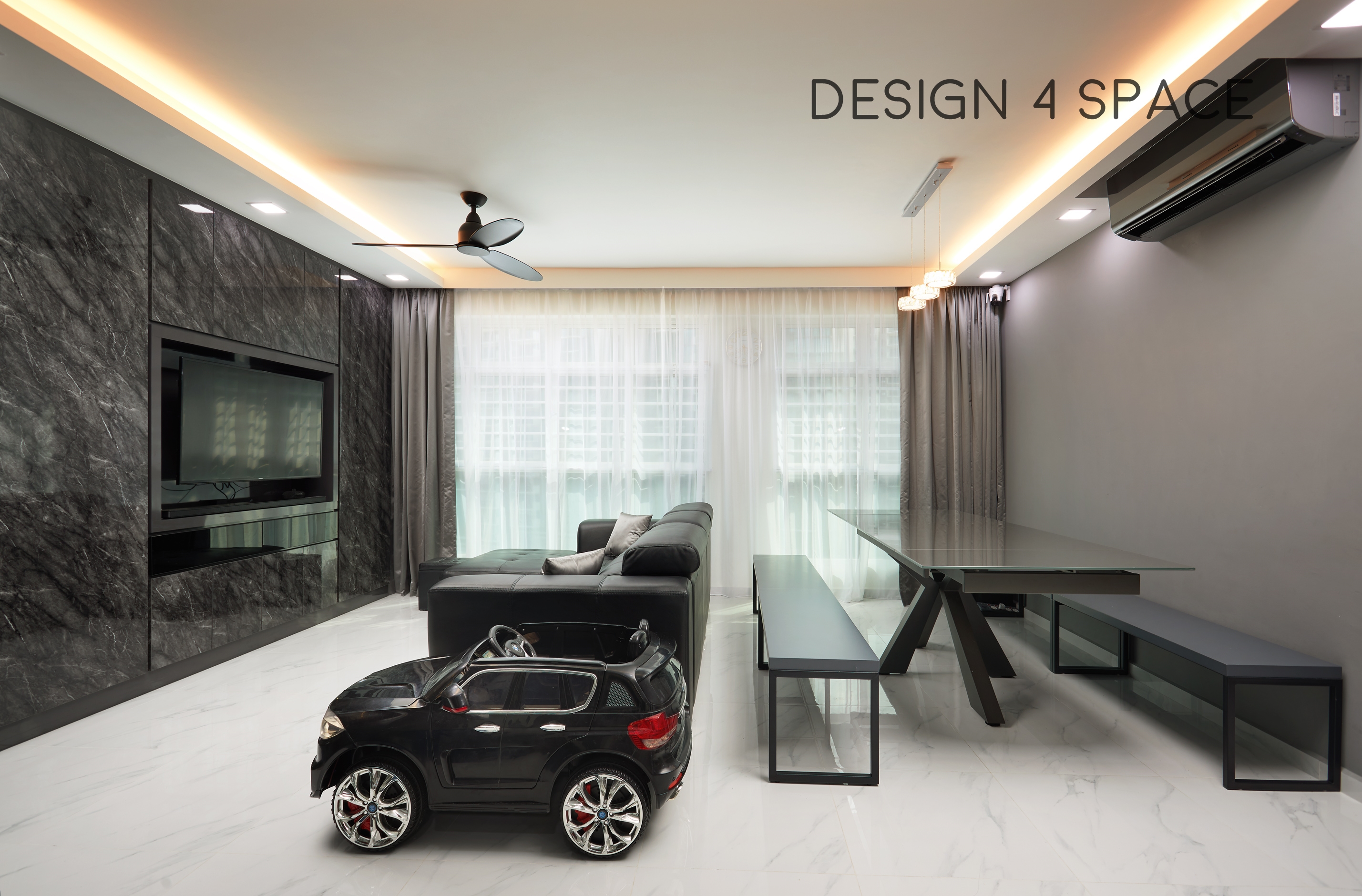 Contemporary, Modern Design - Living Room - HDB 5 Room - Design by Design 4 Space Pte Ltd