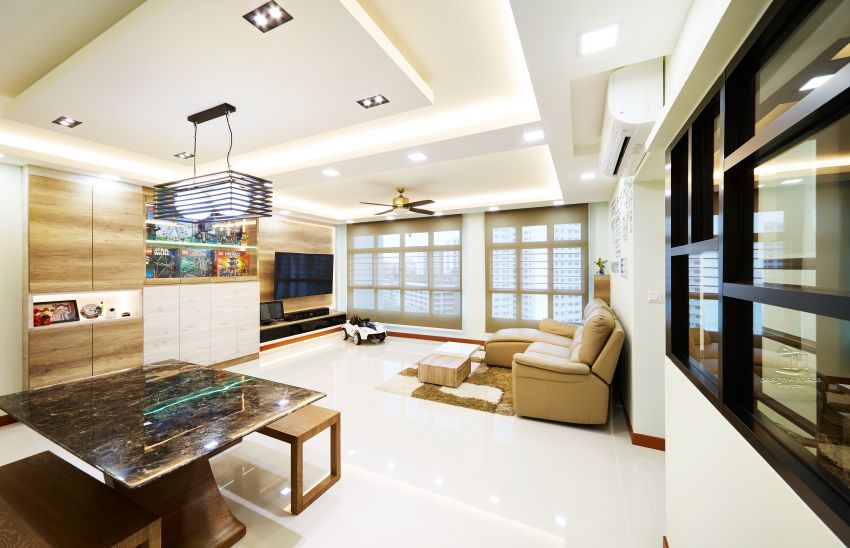 Contemporary Design - Living Room - HDB 5 Room - Design by Design 4 Space Pte Ltd