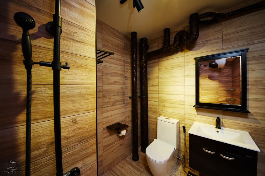 Contemporary, Industrial, Rustic Design - Bathroom - HDB 5 Room - Design by Design 4 Space Pte Ltd