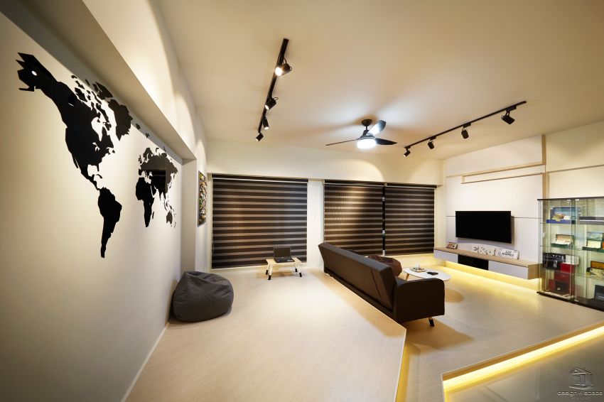 Minimalist, Modern Design - Living Room - HDB 5 Room - Design by Design 4 Space Pte Ltd