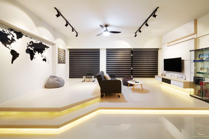 Minimalist, Modern Design - Living Room - HDB 5 Room - Design by Design 4 Space Pte Ltd