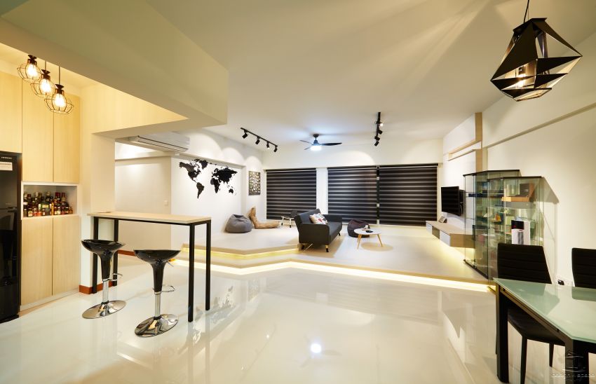 Minimalist, Modern Design - Living Room - HDB 5 Room - Design by Design 4 Space Pte Ltd