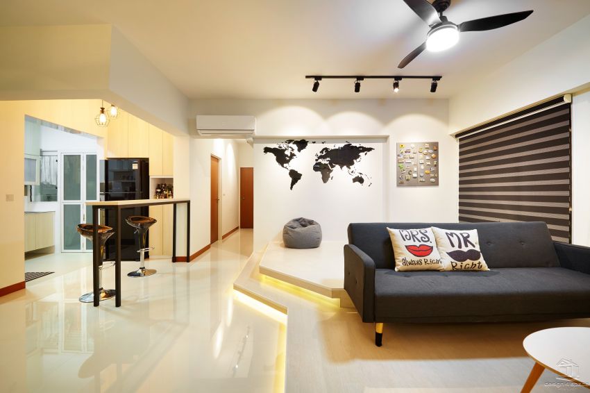 Minimalist, Modern Design - Living Room - HDB 5 Room - Design by Design 4 Space Pte Ltd