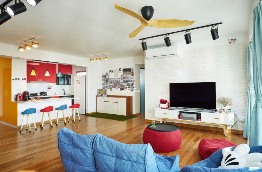 Contemporary, Scandinavian Design - Living Room - HDB 5 Room - Design by Design 4 Space Pte Ltd