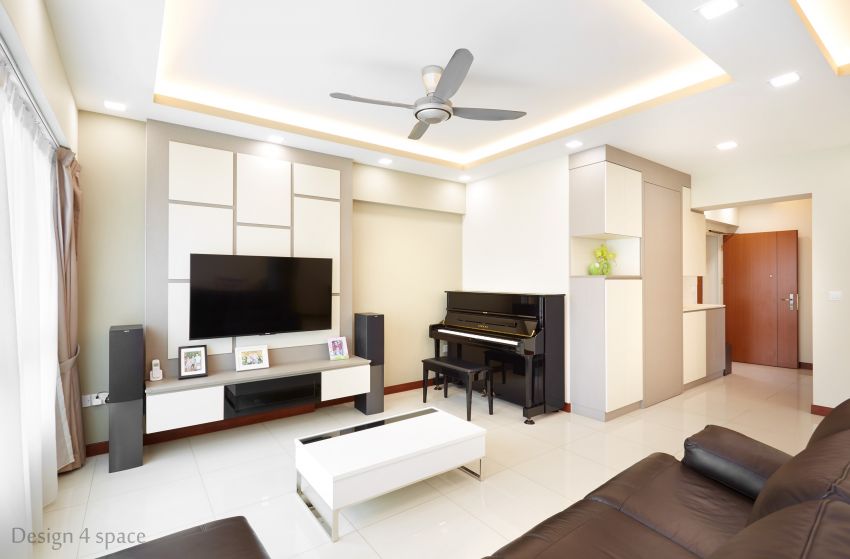 Minimalist, Modern Design - Living Room - HDB 5 Room - Design by Design 4 Space Pte Ltd