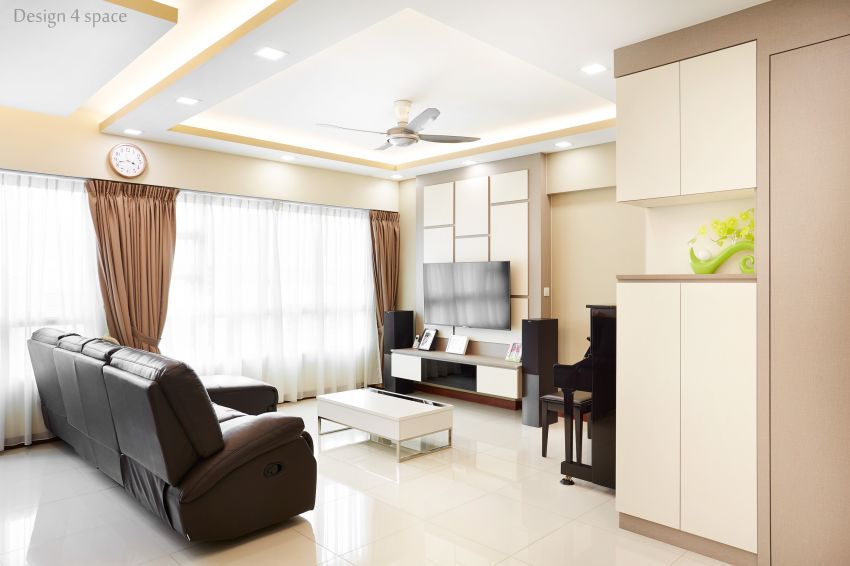 Minimalist, Modern Design - Living Room - HDB 5 Room - Design by Design 4 Space Pte Ltd