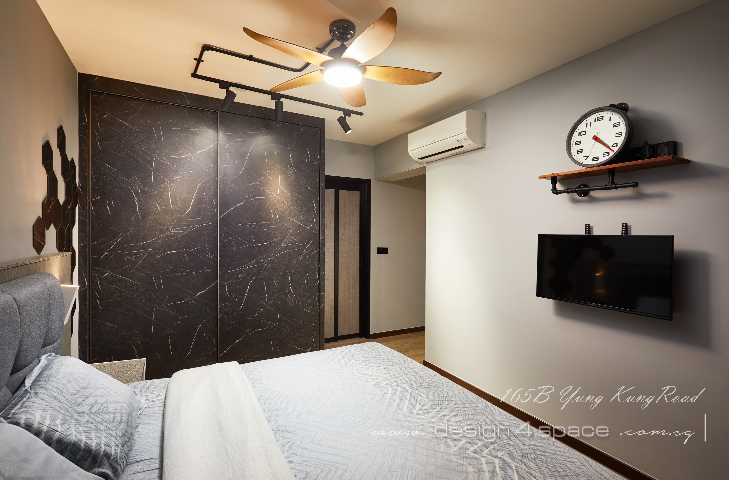 Industrial, Retro, Rustic Design - Bedroom - HDB 5 Room - Design by Design 4 Space Pte Ltd