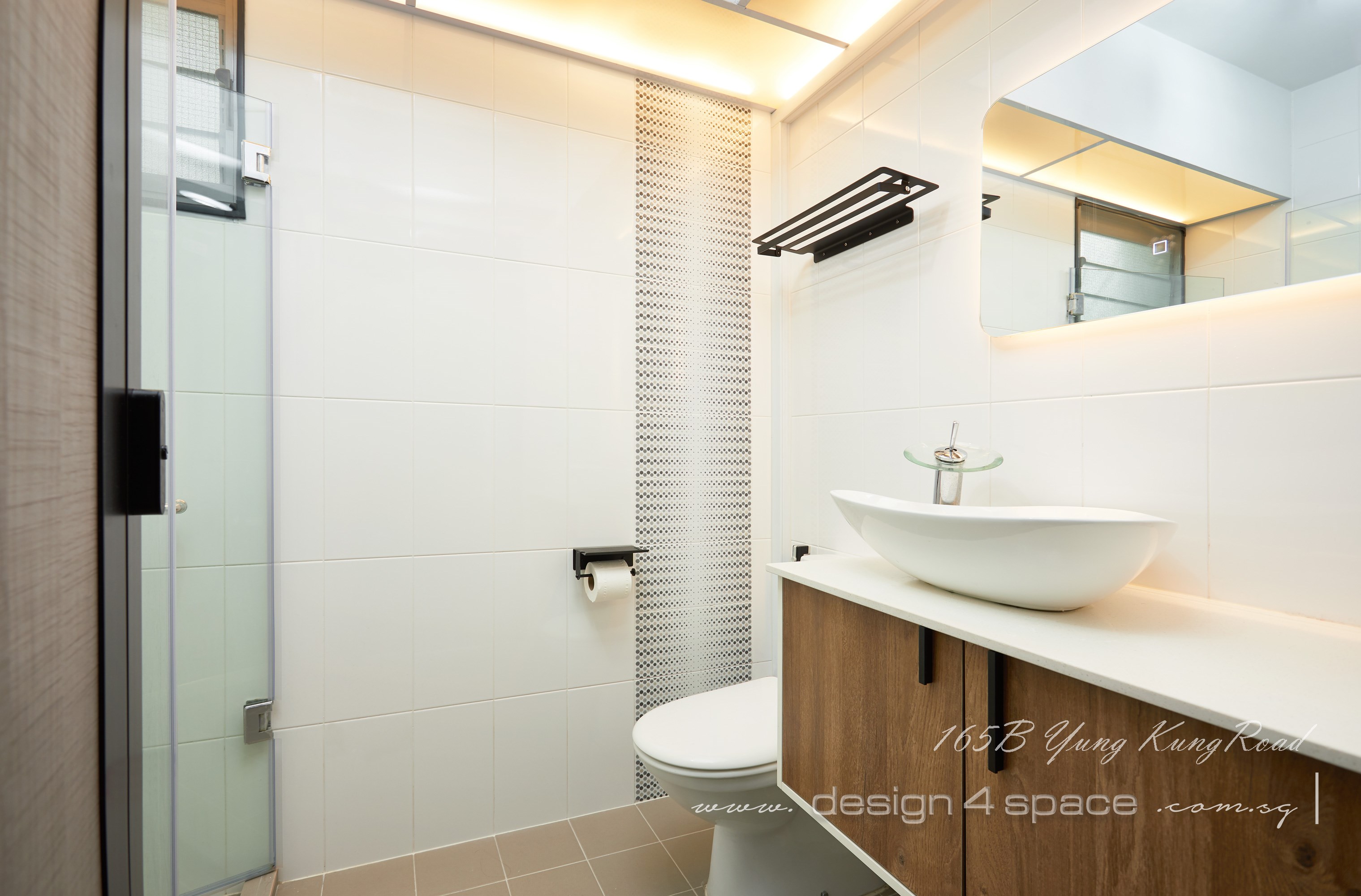 Industrial, Retro, Rustic Design - Bathroom - HDB 5 Room - Design by Design 4 Space Pte Ltd